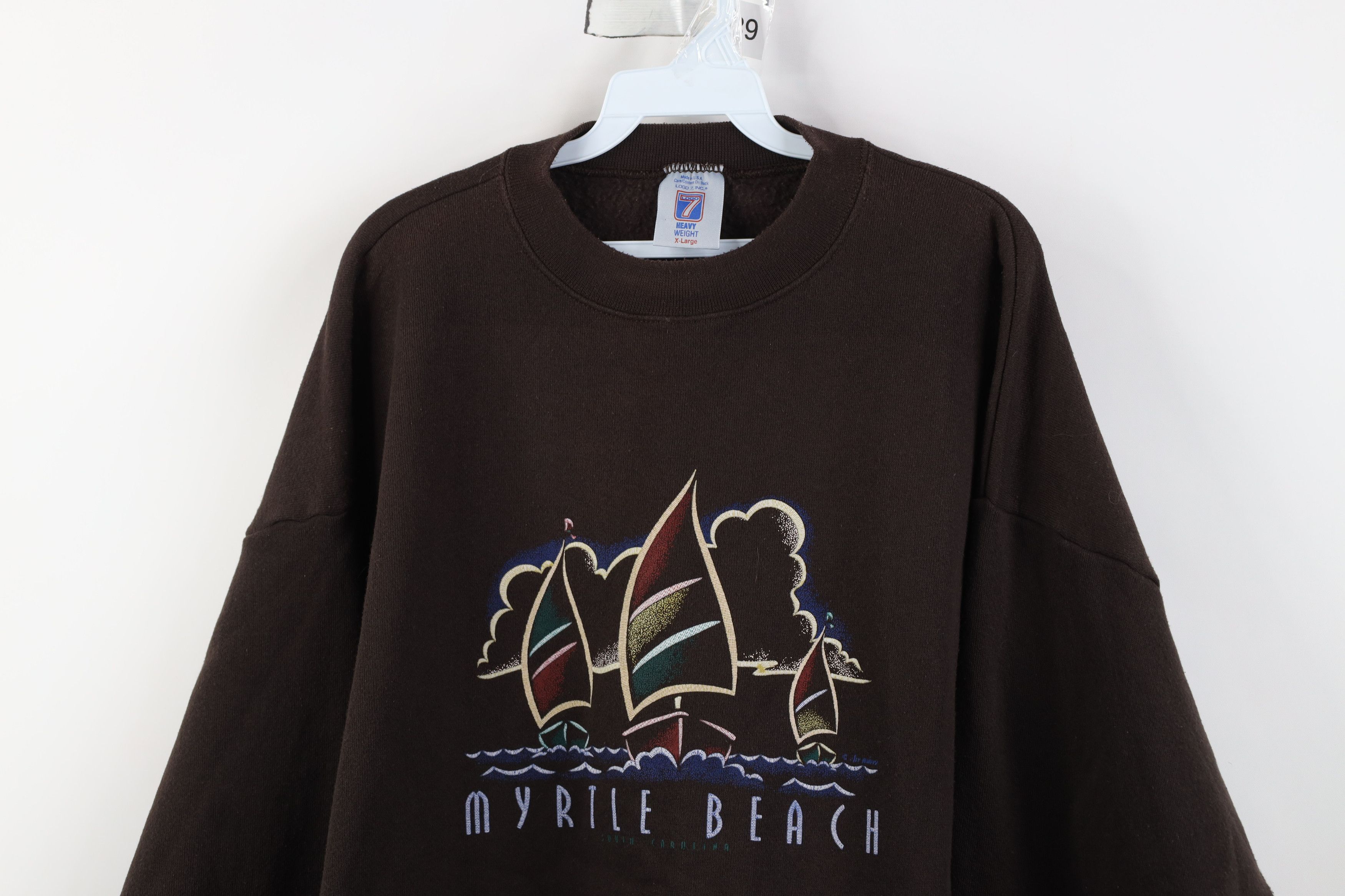 Vintage Vintage 90s Heavyweight Myrtle Beach Sailboat Sweatshirt USA Size XL / US 12-14 / IT 48-50 - 2 Thumbnail