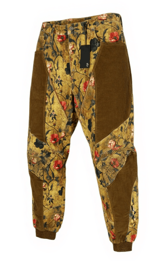 R13 SLOUCH MOTOCROSS 27 Antique Floral Velveteen PF25 86541 Size 27" / US 4 / IT 40 - 1 Thumbnail