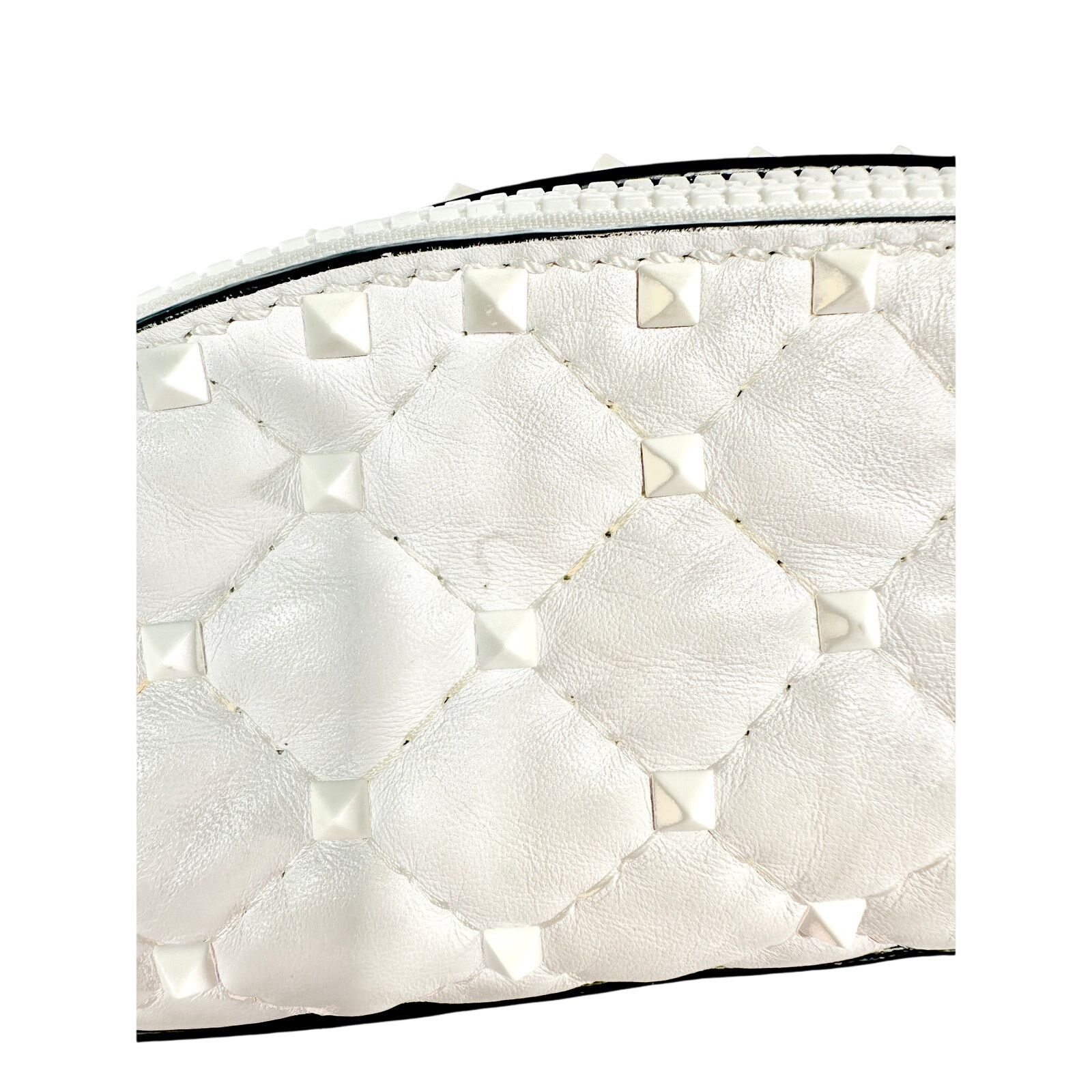 Valentino VALENTINO GARAVANI Leather Rockstud Spike Belt Bag White Size ONE SIZE - 6 Thumbnail