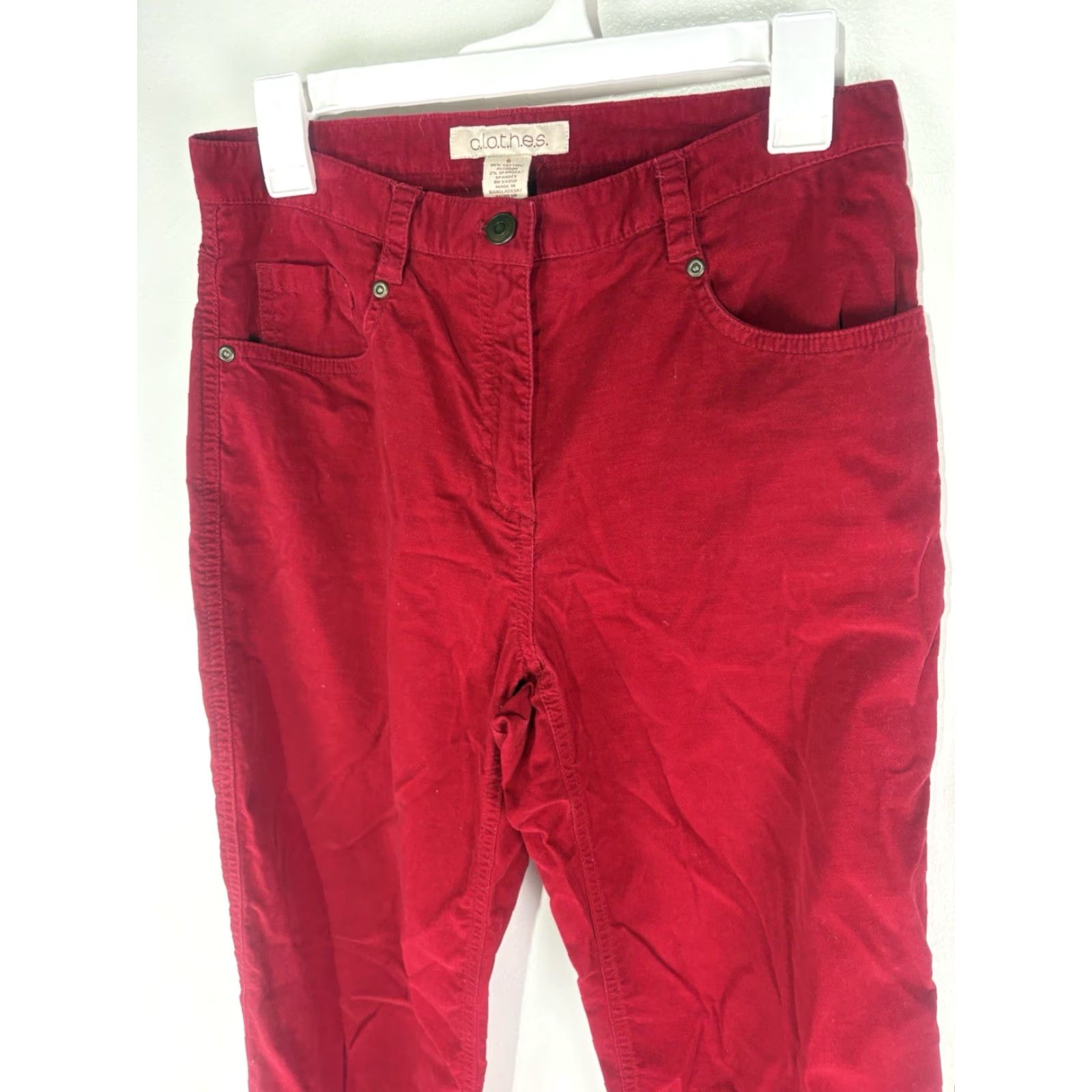 Velvet VINTAGE Clothes Women’s Red Velvet Bootcut Dress Pants Size 6 Business Casual Workwear Size 28" / US 6 / IT 42 - 2 Thumbnail