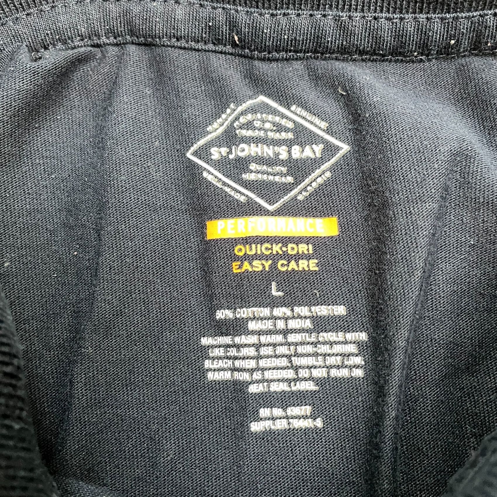 Vintage St. John's Bay Polo Shirt Mens Large Navy Blue Quick-Dri Easy Care Short Sleeve Casual Sports Shirt Mens L Blue Size US L / EU 52-54 / 3 - 4 Thumbnail