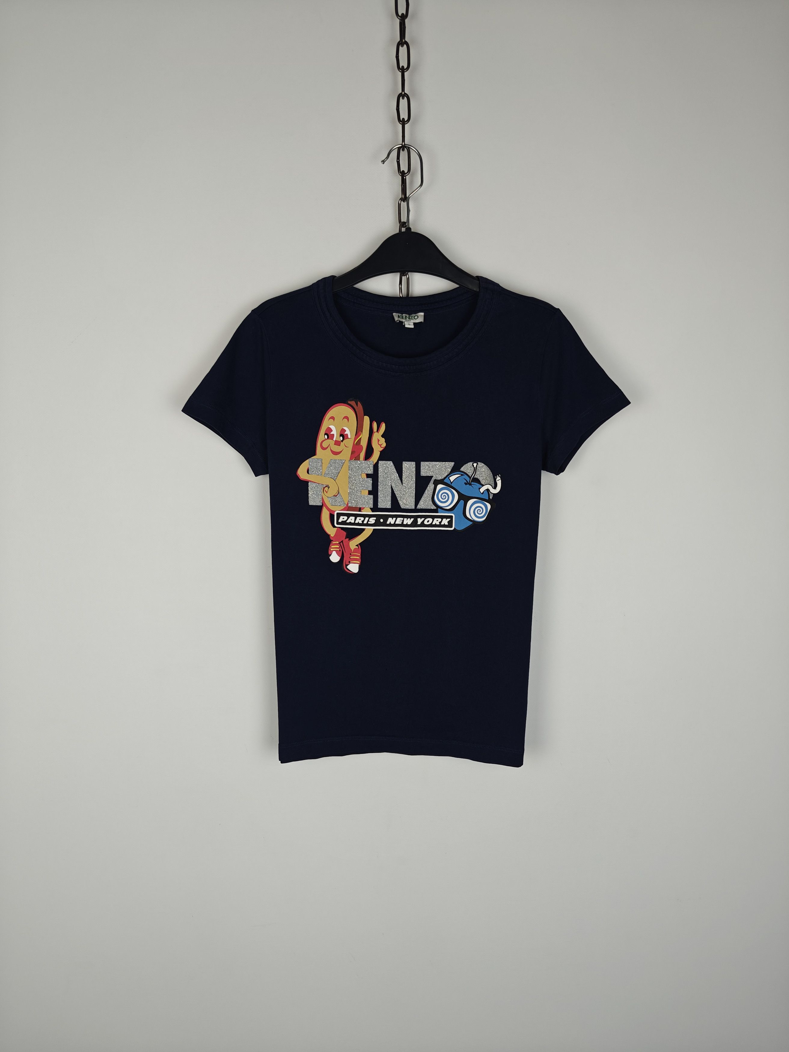 Kenzo Kenzo Paris T-Shirt Crewneck Hot Dog Logo Navy size M Size S / US 4 / IT 40 - 1 Thumbnail