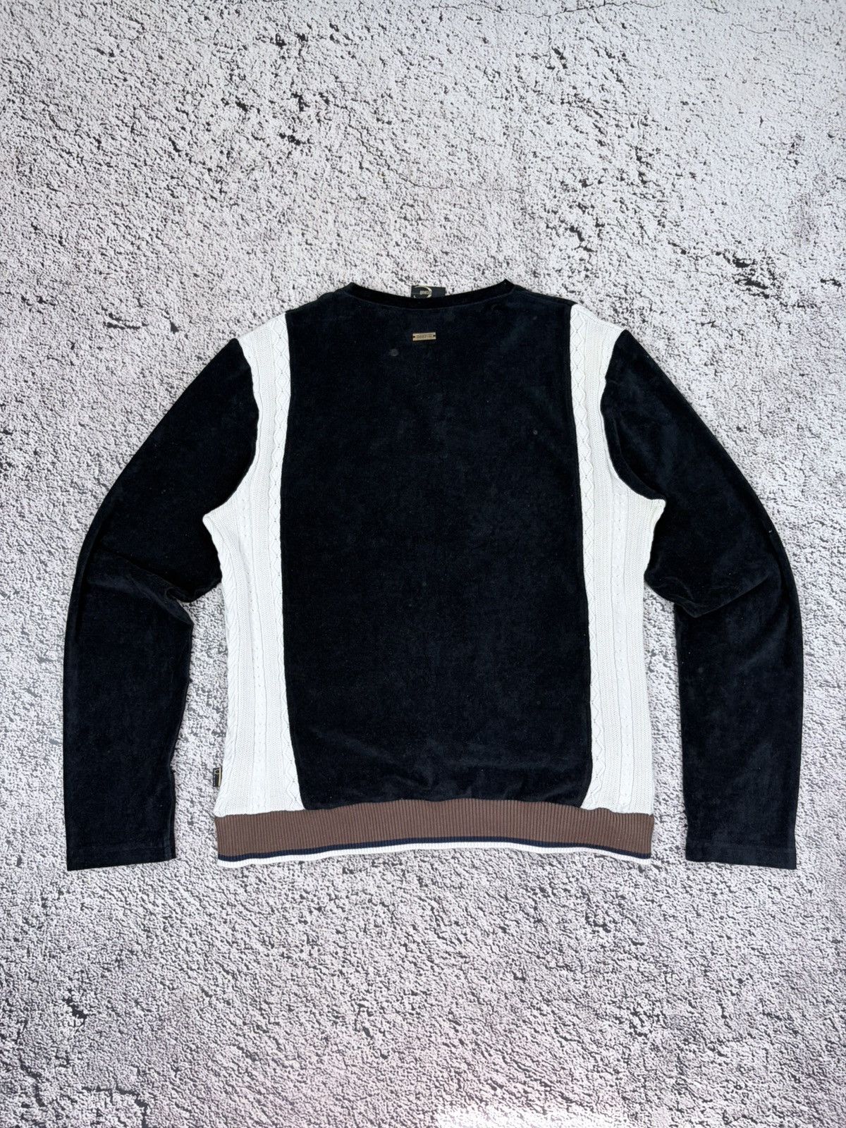 Just Cavalli ⁠Just Cavalli Y2K Archive Velour Cable Knit V-Neck Sweater L Size US L / EU 52-54 / 3 - 12 Thumbnail