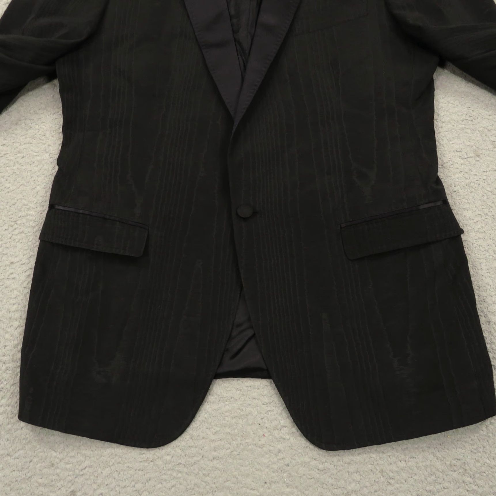 Dolce & Gabbana Dolce&Gabbana Blazer 42R Silk Acetate Formal Dinner Woodgrain Print Jacket Coat Men Regular Black Geometric Peak Lapel Vintage N/A Size 42R - 3 Thumbnail