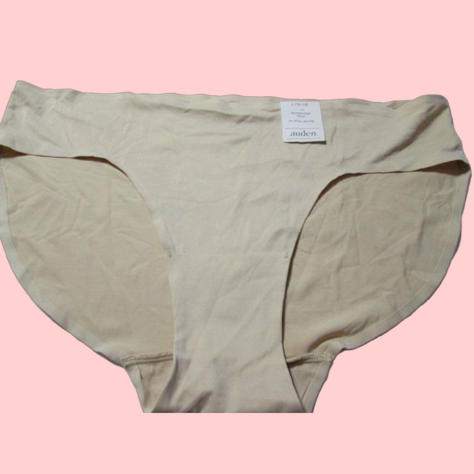 Vintage Auden Womens Hipster Panty Large Beige Bonded Edge Solid Womens (Size 36)
