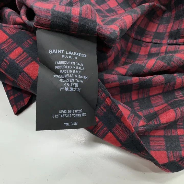 Saint Laurent Paris Yves Saint Laurent Red Checked Casual Shirt-2507 Size US M / EU 48-50 / 2 - 4 Thumbnail