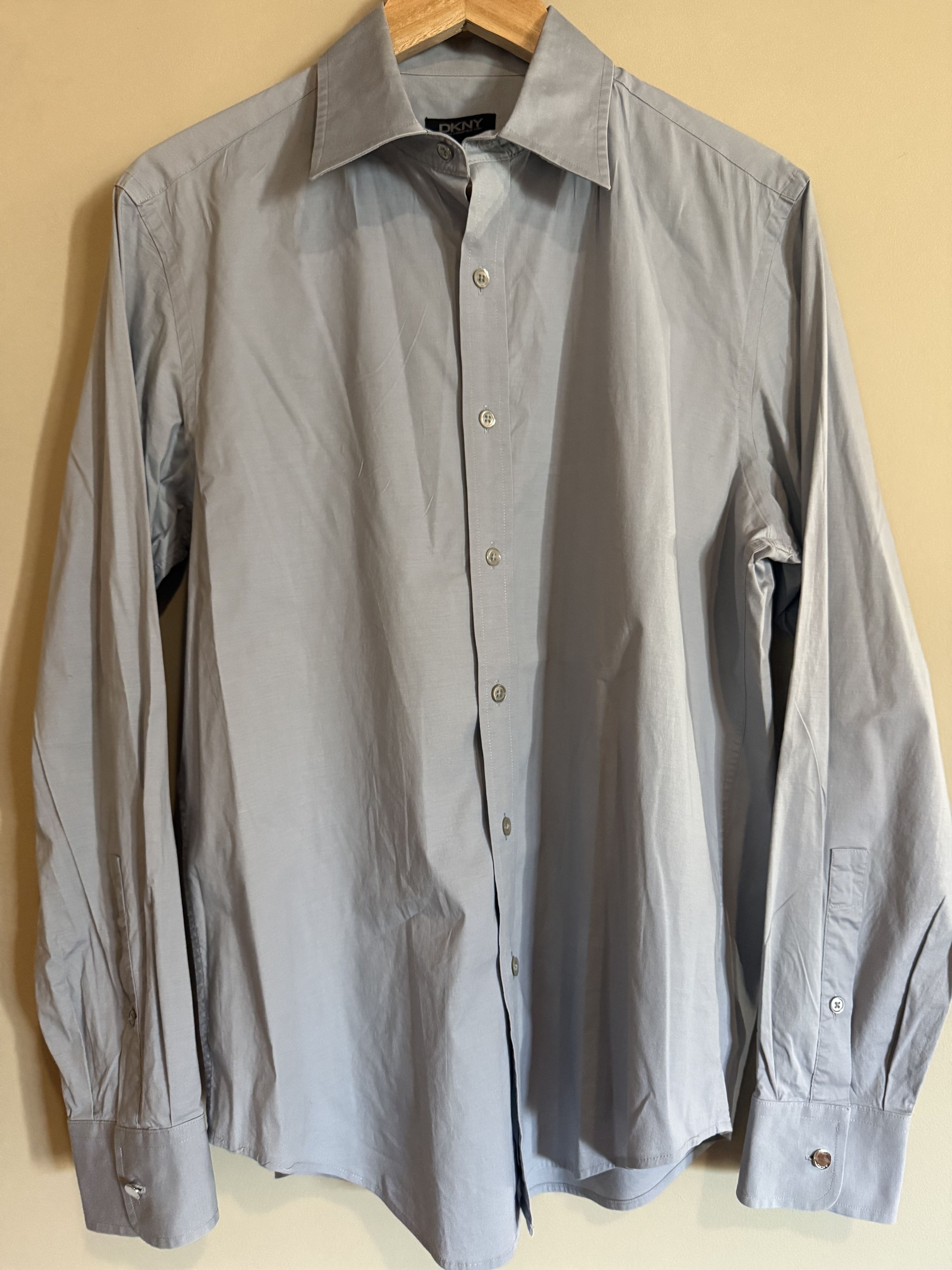 DKNY DKNY Grey L/S Dress Shirt, Men's Medium Size US M / EU 48-50 / 2 - 1 Thumbnail