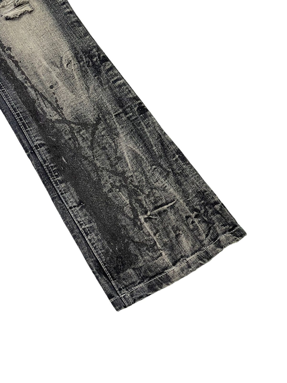 Japanese Brand Flare Jeans Black Baccara Distress Acid Wash Low Rise 8🟦0 Size US 29 - 4 Thumbnail