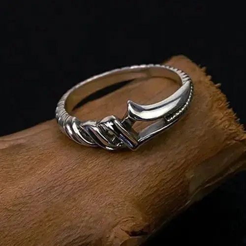 Jewelry x Ring Of Fire Spear Of Longinus Round Open Ring in Silver, Men's