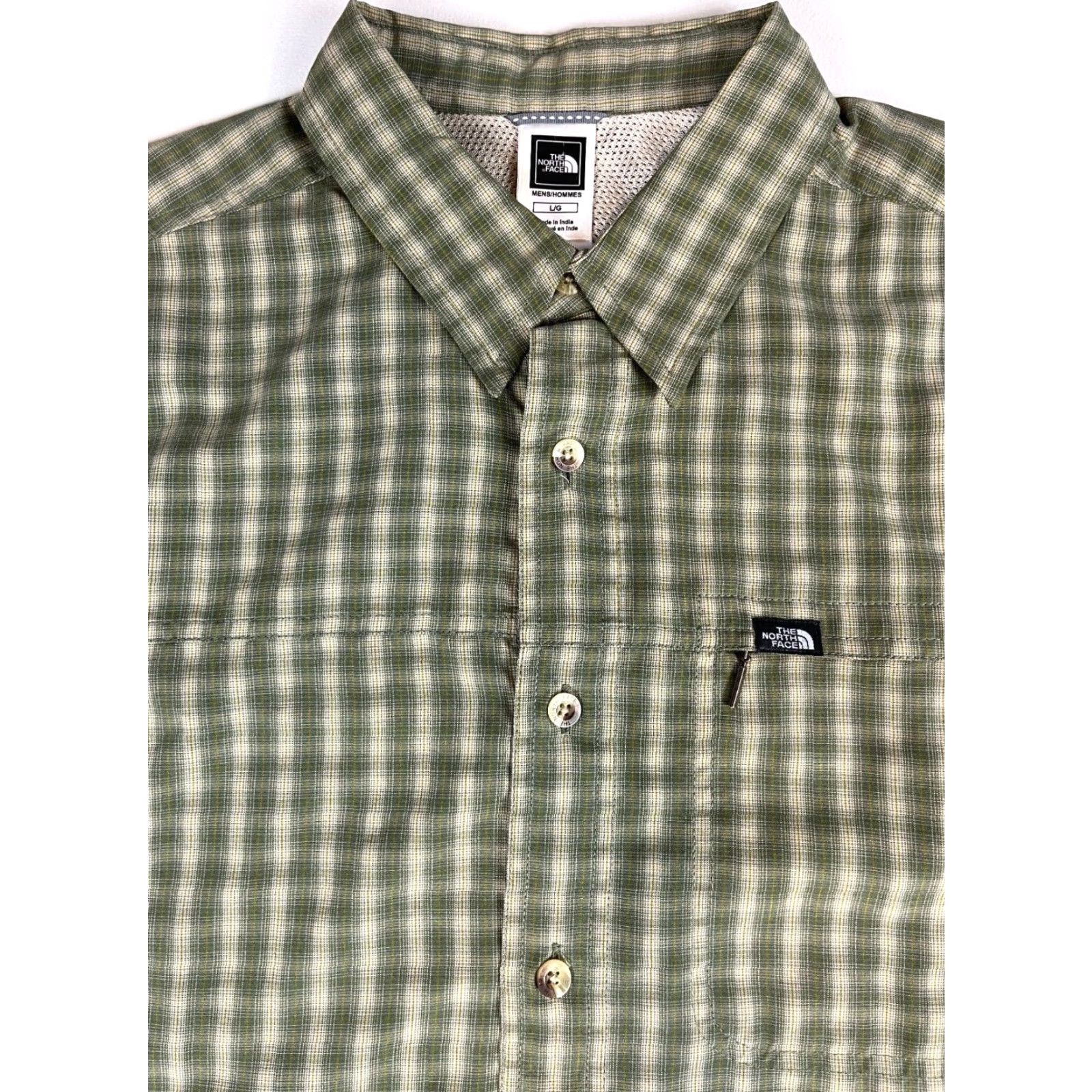 The North Face The North Face Men's Button-Up Shirt Plaid Roll Up Sleeves Sz L Green Regular 60% Modal, 40% Polyester Pockets Outdoor Shirt Size US L / EU 52-54 / 3 - 2 Thumbnail
