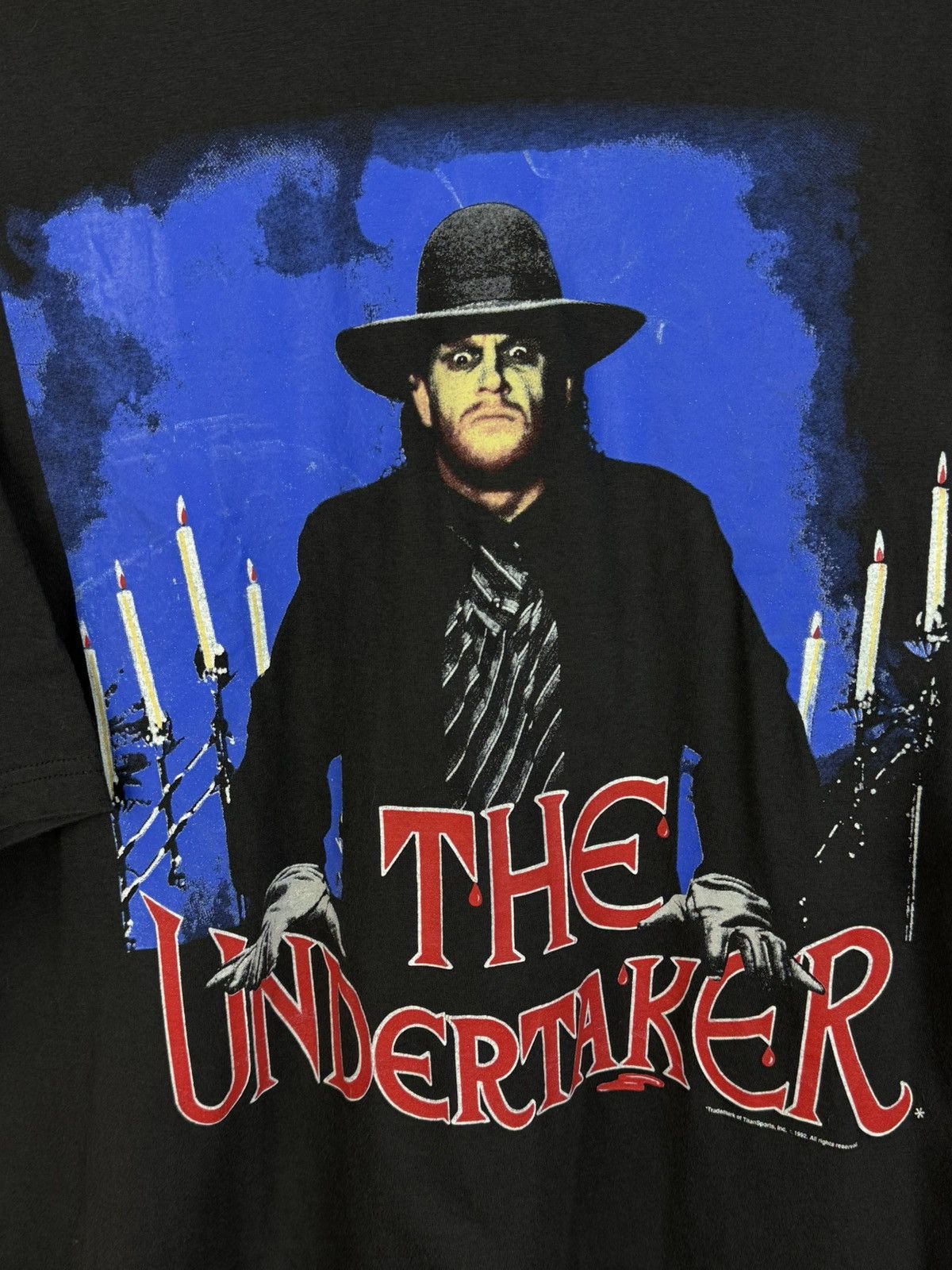 Vintage 90s The Undertaker 1992 WWE WWF Wrestling T-Shirt Black XL Size US XL / EU 56 / 4 - 2 Thumbnail