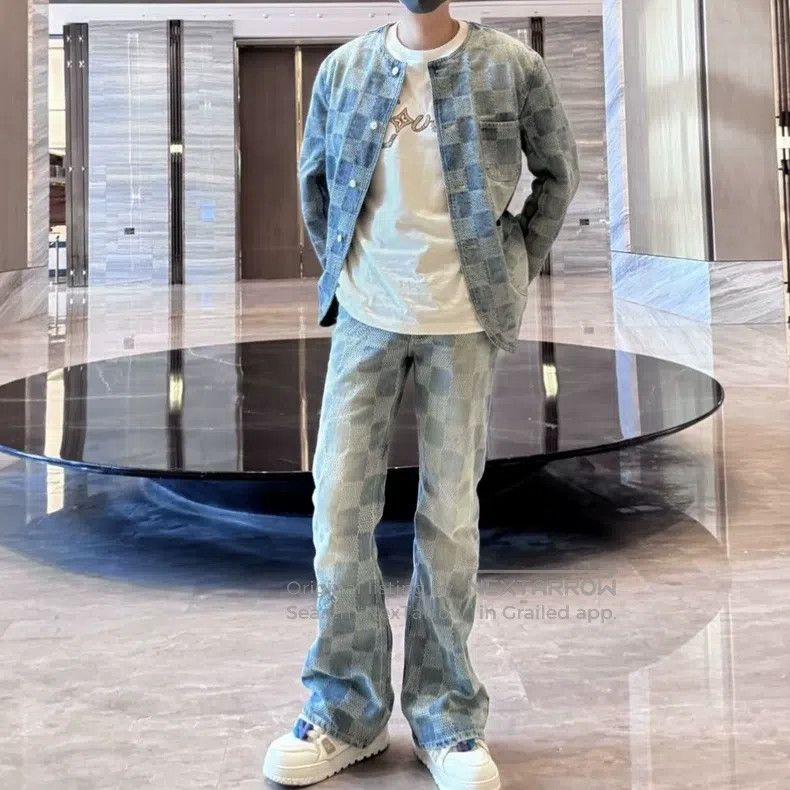 Louis Vuitton Louis Vuitton SS24 Pearl Checker Denim Jacket Size US M / EU 48-50 / 2 - 5 Thumbnail