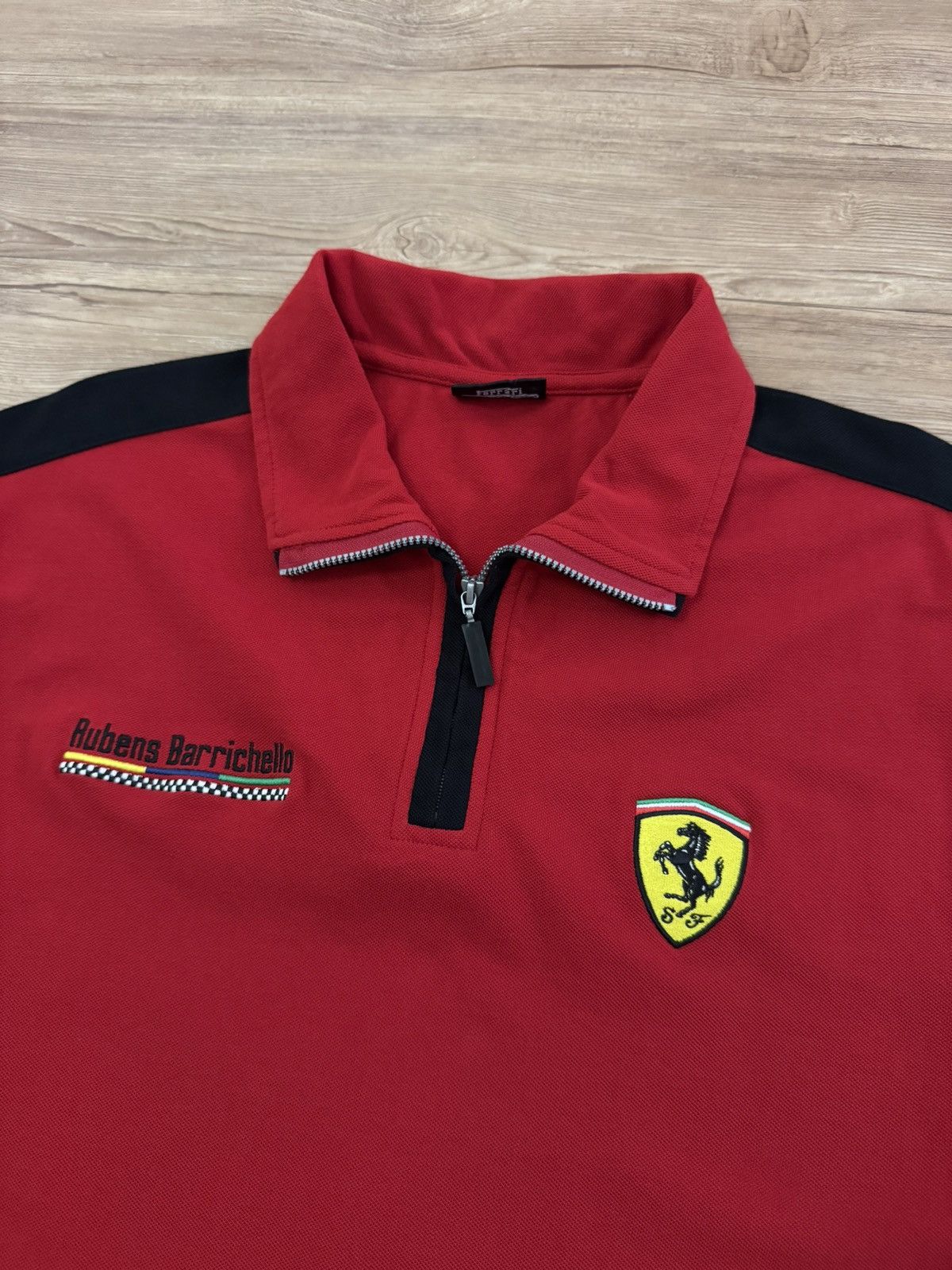 Ferrari Vintage Ferrari Rubens Barrichello half zipper Polos Size US M / EU 48-50 / 2 - 2 Thumbnail