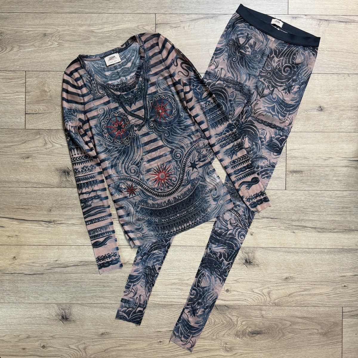 Jean Paul Gaultier Jean Paul Gaultier Mesh Top Tattoo Long + Pants Size M / US 6-8 / IT 42-44 - 1 Thumbnail
