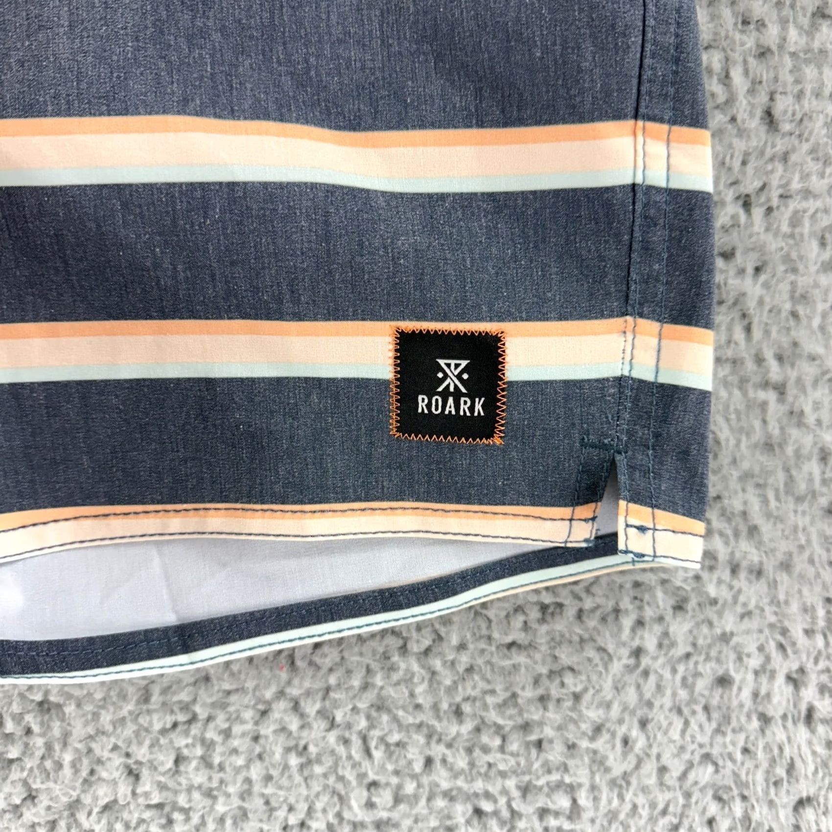 Roark Roark Chiller Ninepin Boardshorts Mens 32 Gray Stripe Surf Beach Outdoors Board Shorts Mens 32 Gray Stripe Beach Outdoors Size US 32 / EU 48 - 5 Thumbnail