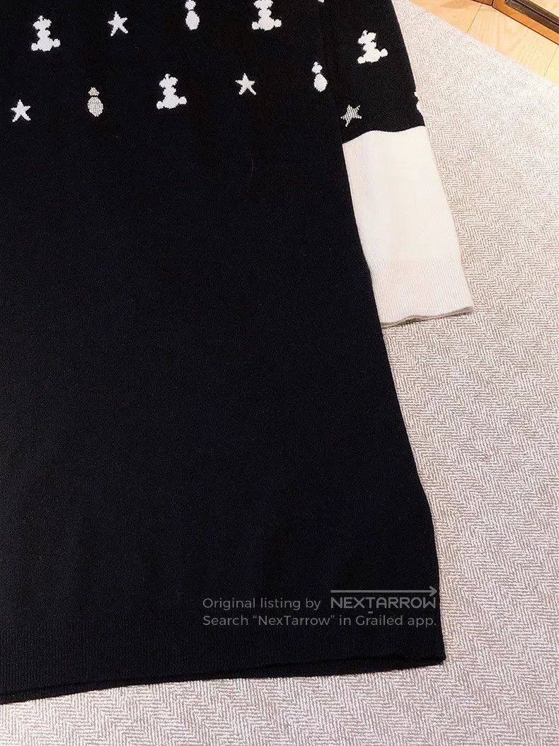 Hermes Hermes Black and white cashmere knitted long sleeve dress, Size XS / US 0-2 / IT 36-38 - 4 Thumbnail