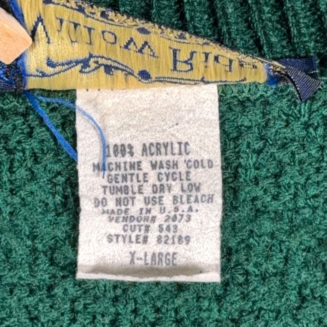 Vintage VINTAGE Willow Ridge Sweater Vest Shirt Adult LARGE Green Acrylic Wool-free Knit 80s USA Size US L / EU 52-54 / 3 - 5 Thumbnail