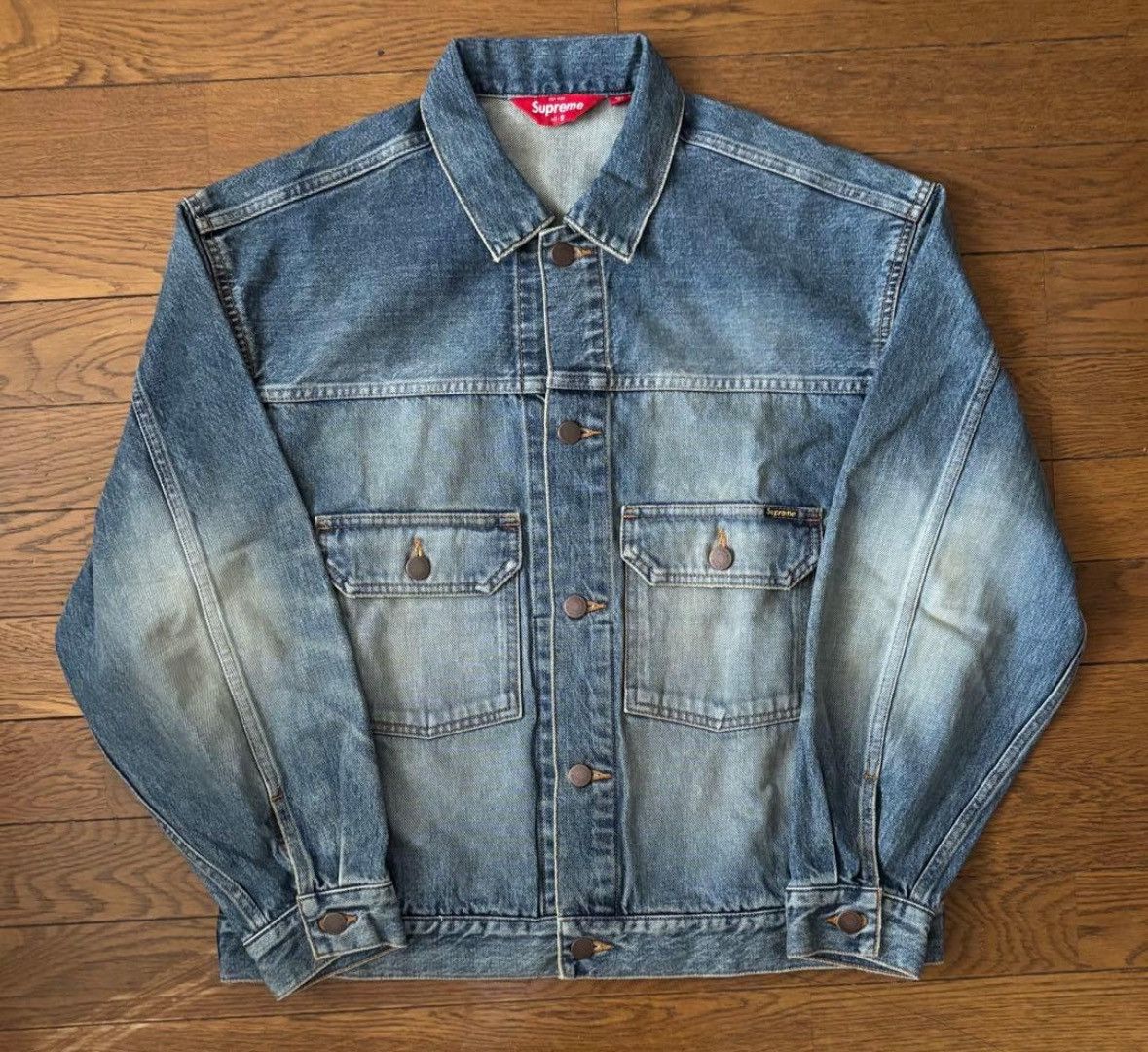 Supreme supreme distressed selvedge trucker jacket Size US S / EU 44-46 / 1 - 1 Thumbnail