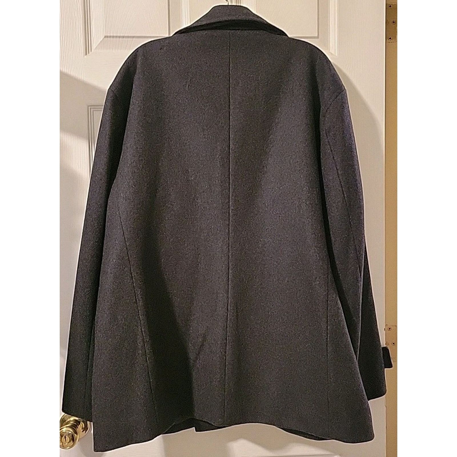 Liz Claiborne CLAIBORNE Peacoat Mens 1X Black Wool Blend NEW Classic Size XL / US 12-14 / IT 48-50 - 2 Thumbnail