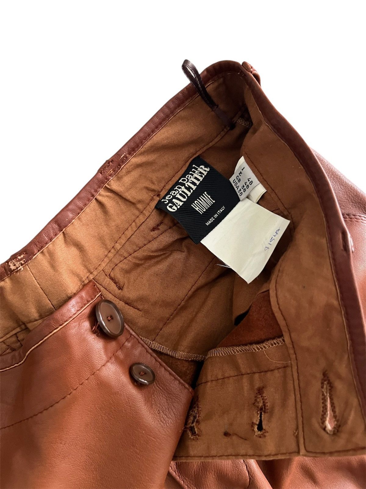 Jean Paul Gaultier Jean Paul Gaultier Brown Leather Bondage Pants Size 30" / US 8 / IT 44 - 4 Thumbnail