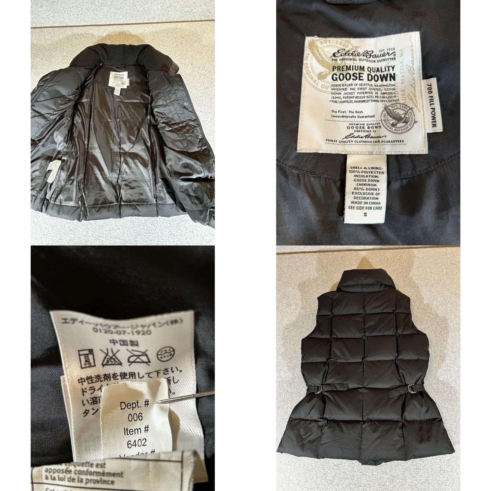 Eddie Bauer VINTAGE? No. Eddie Bauer Vest Women Small Black 700 Fill Goose Down Puffer Quilted Full Zip Sleeveless Power Button? Size S / US 4 / IT 40 - 8 Thumbnail