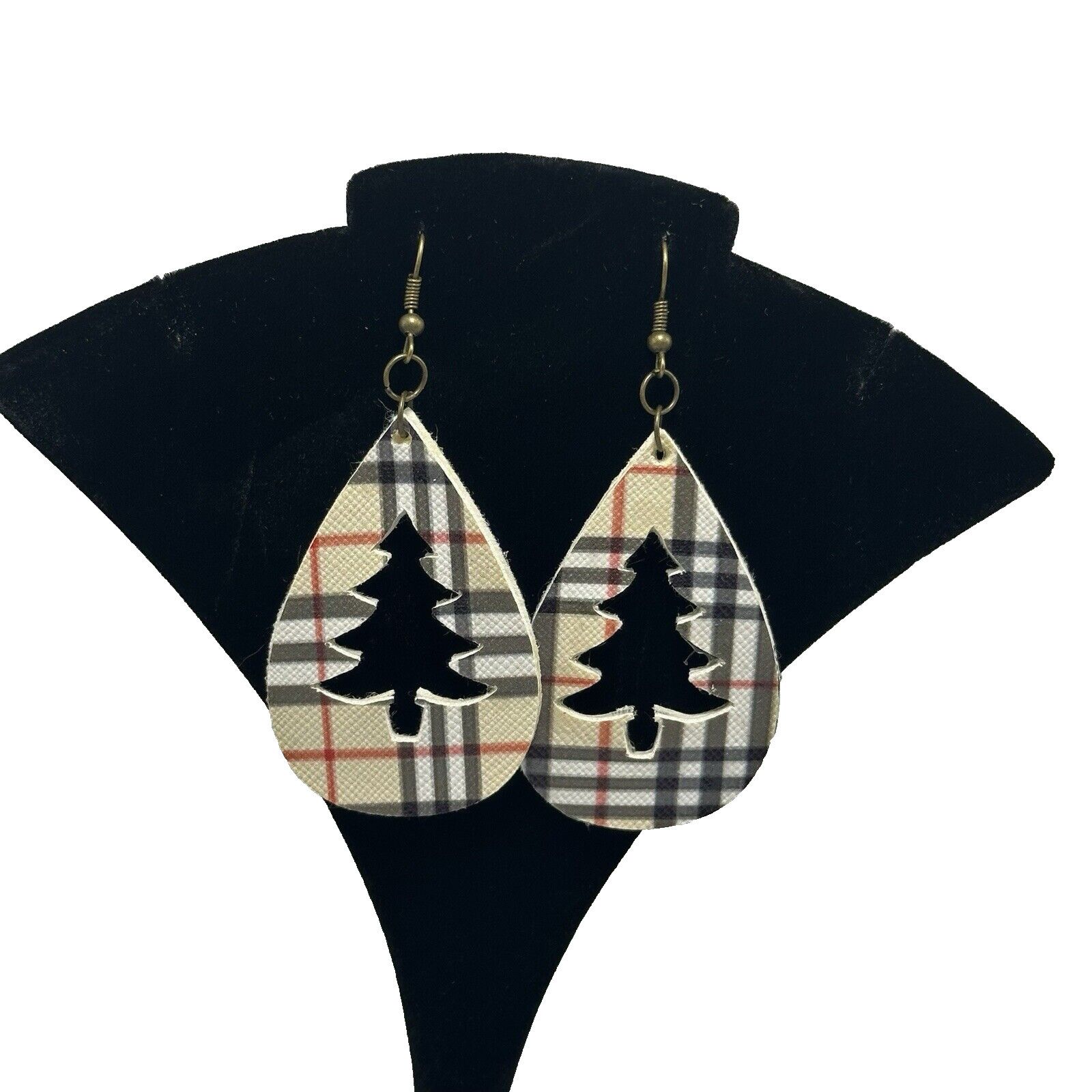 Other Christmas Tree Teardrop Earrings Hoop Dangling Handmade Size ONE SIZE - 1 Thumbnail