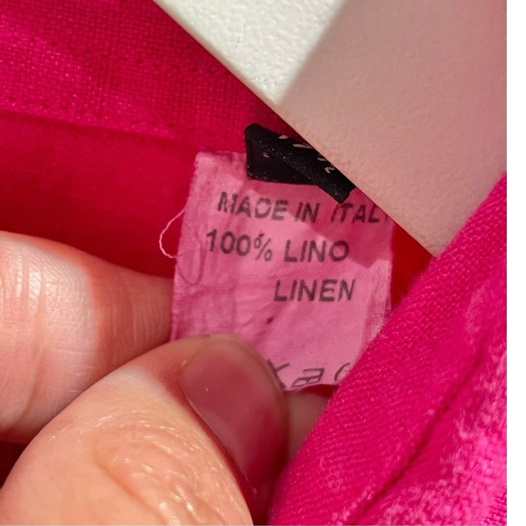 Other Poggianti Hot Pink 100% Italian Linen Shirt Size 17.5/ IT 44 Size US L / EU 52-54 / 3 - 6 Thumbnail