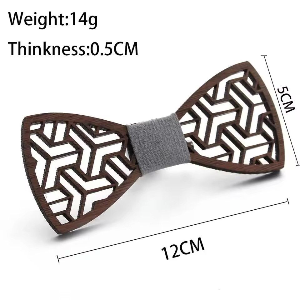 Vintage Geometric Carved Wood Neck Tie Size ONE SIZE - 2 Thumbnail