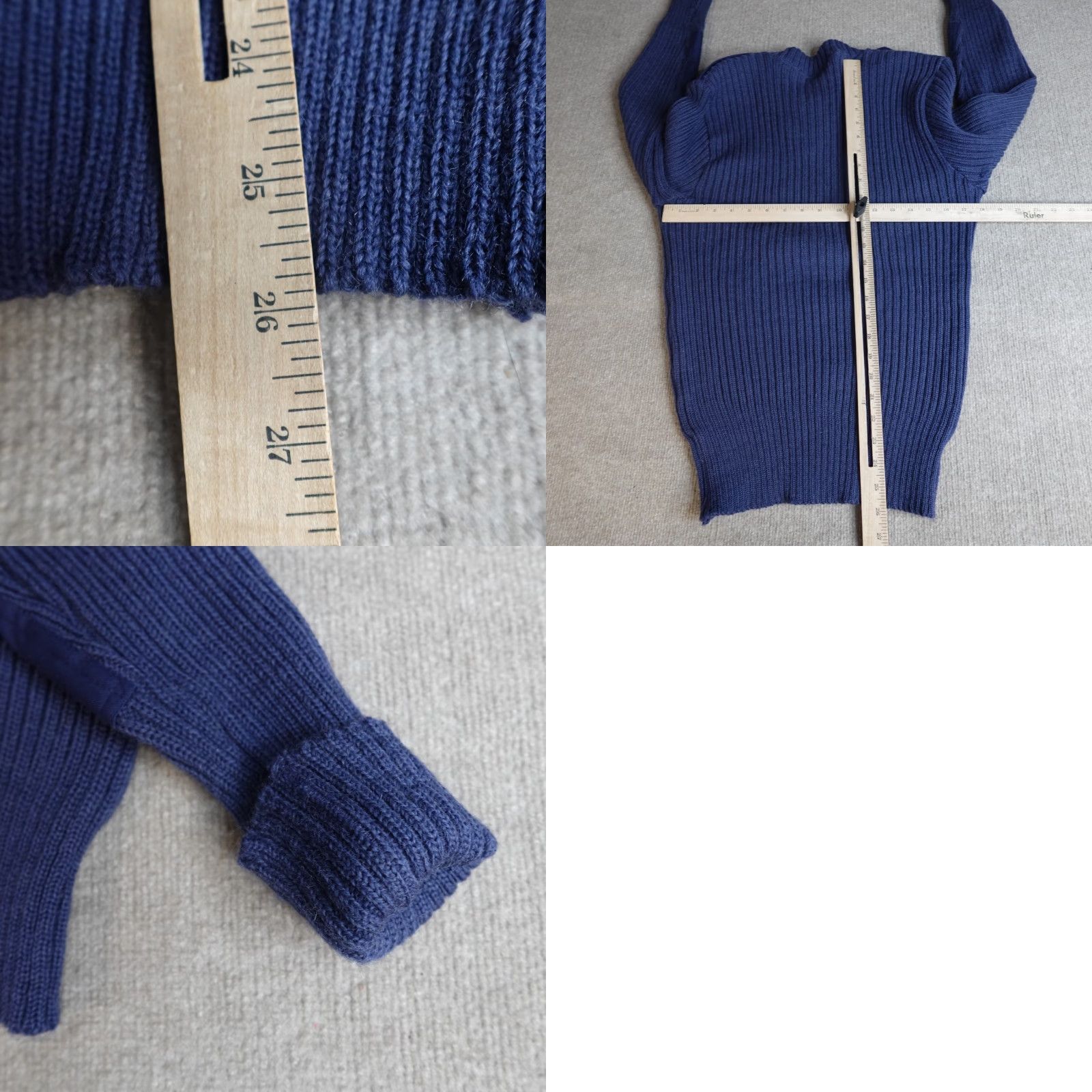 Commando Citadel Sweater Men V-Neck Wool Long Sleeve Blue Solid Medium Size US M / EU 48-50 / 2 - 8 Thumbnail
