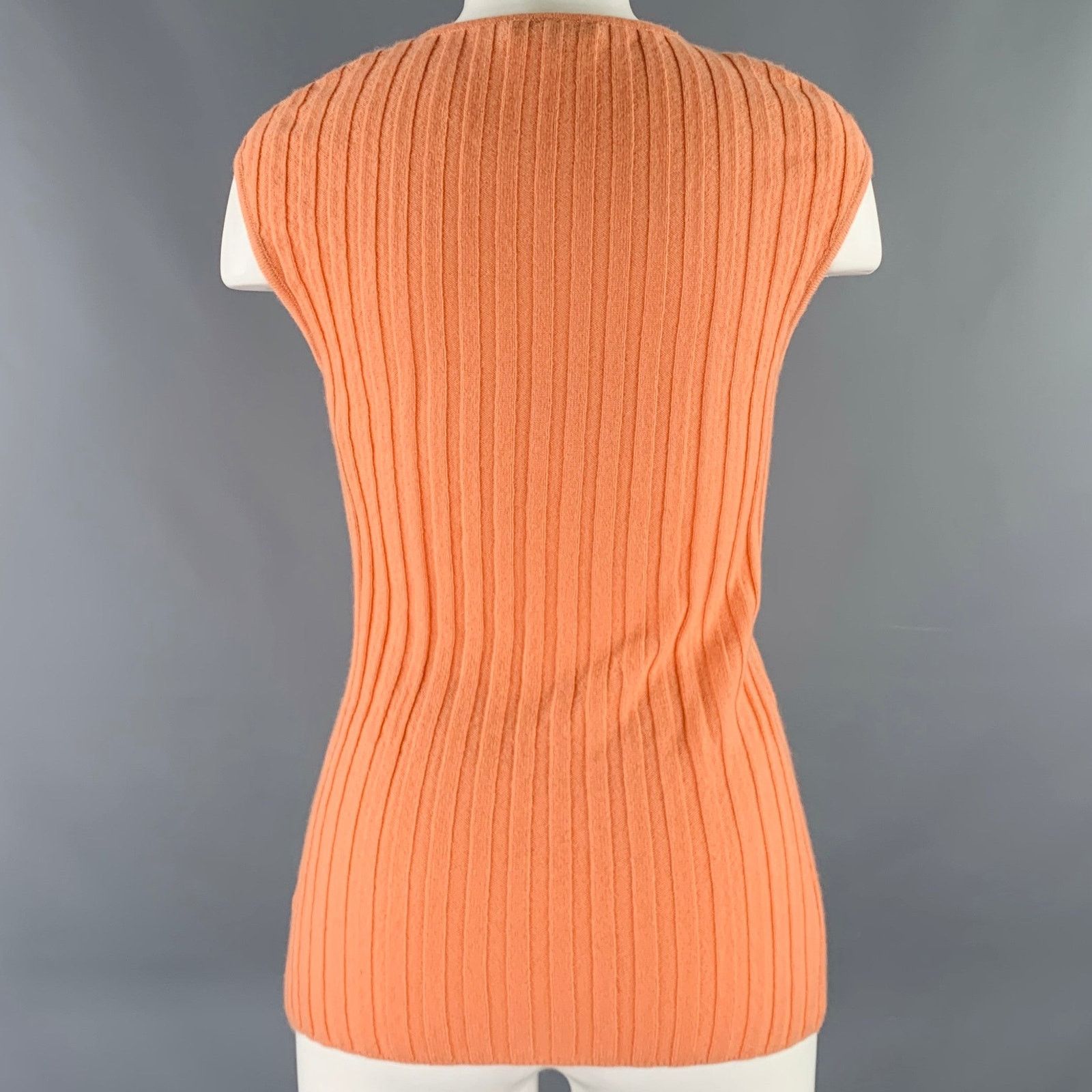 Other ST. JOHN Size S Orange Ribbed Sleeveless Casual Top Size S / US 4 / IT 40 - 4 Thumbnail
