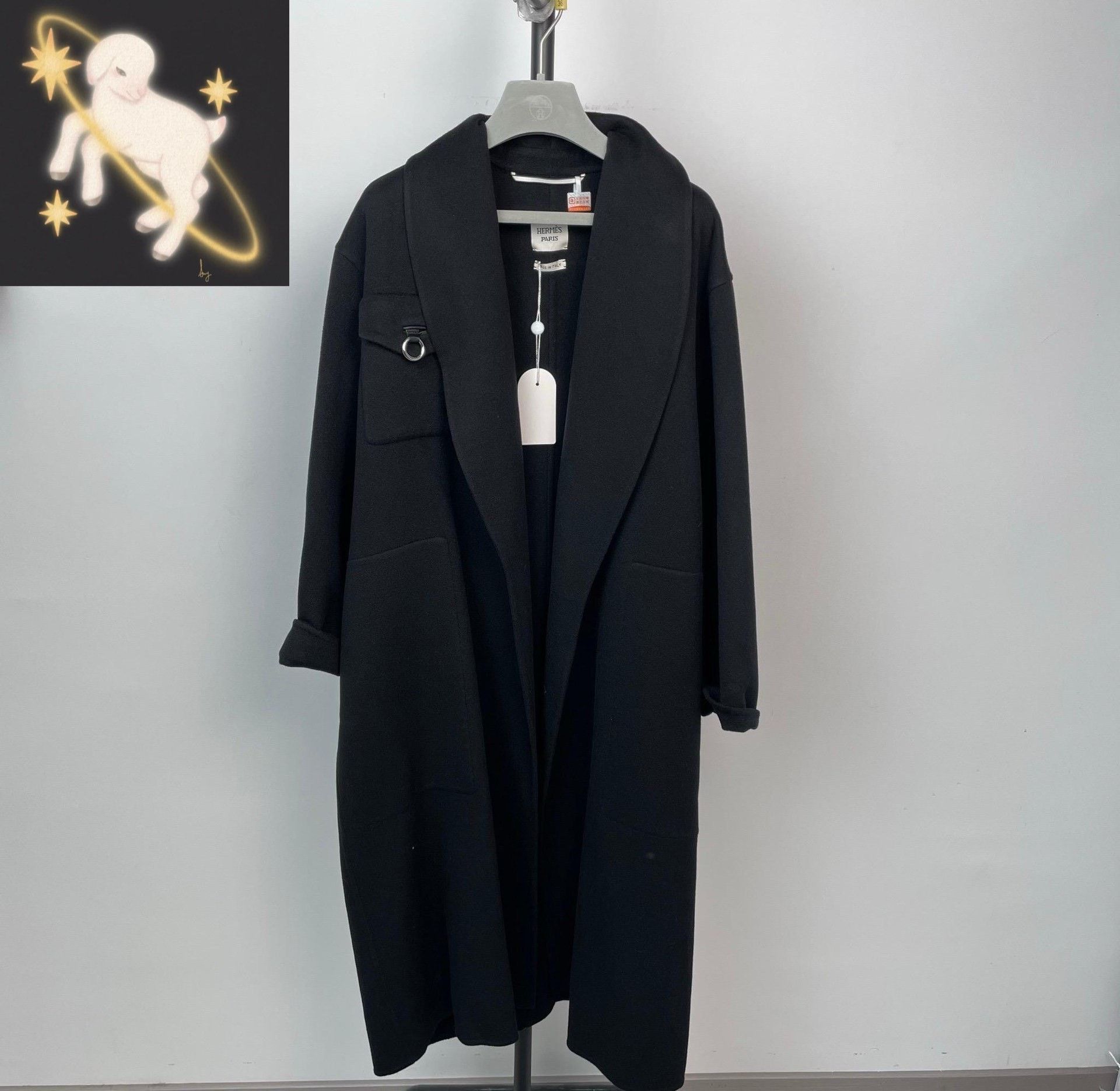 Hermes Hermes Black Heavy Coat 38 Men Size US S / EU 44-46 / 1 - 1 Thumbnail