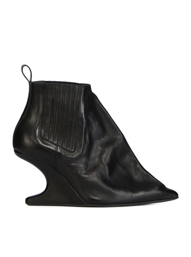 Rick Owens ANKLE TACO LEATHER BOOTS Size US 7.5 / IT 37.5 - 1 Thumbnail