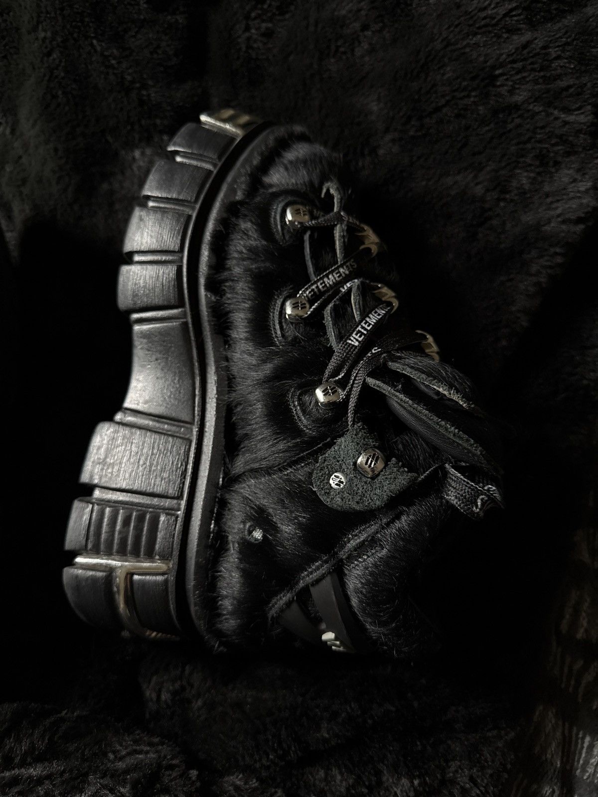 New Rock × Vetements VETEMENT X NEW ROCK Black Pony Hair Size US 9 / EU 42 - 4 Thumbnail