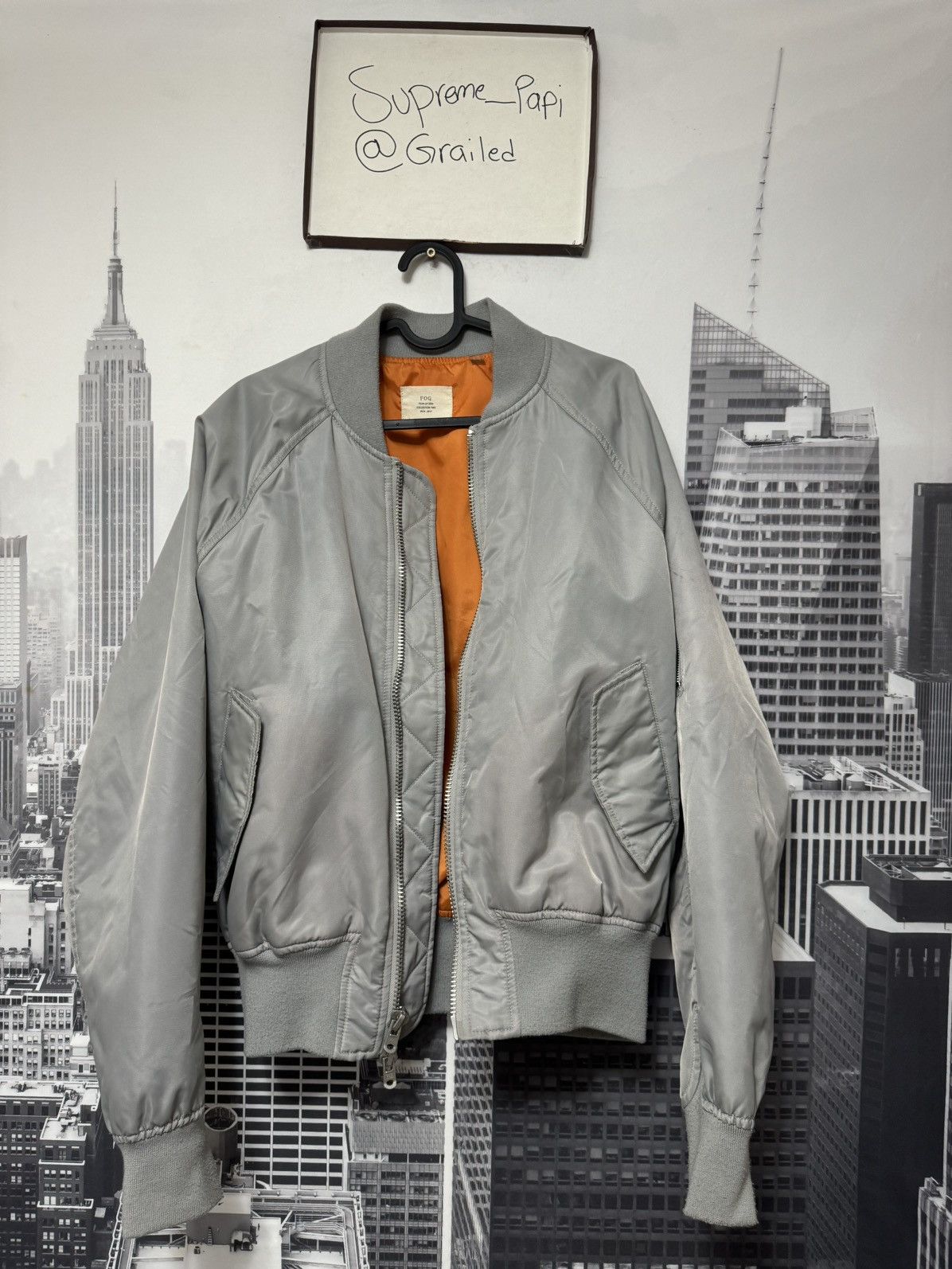 Fear of God 💥FOG Fear of God Collection Two Bomber Jacket Silver SZ S Size US S / EU 44-46 / 1 - 1 Thumbnail
