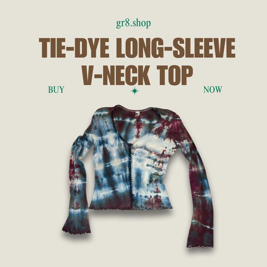 Other Tie-Dye Long-Sleeve V-Neck Top Size M / US 6-8 / IT 42-44 - 1 Thumbnail