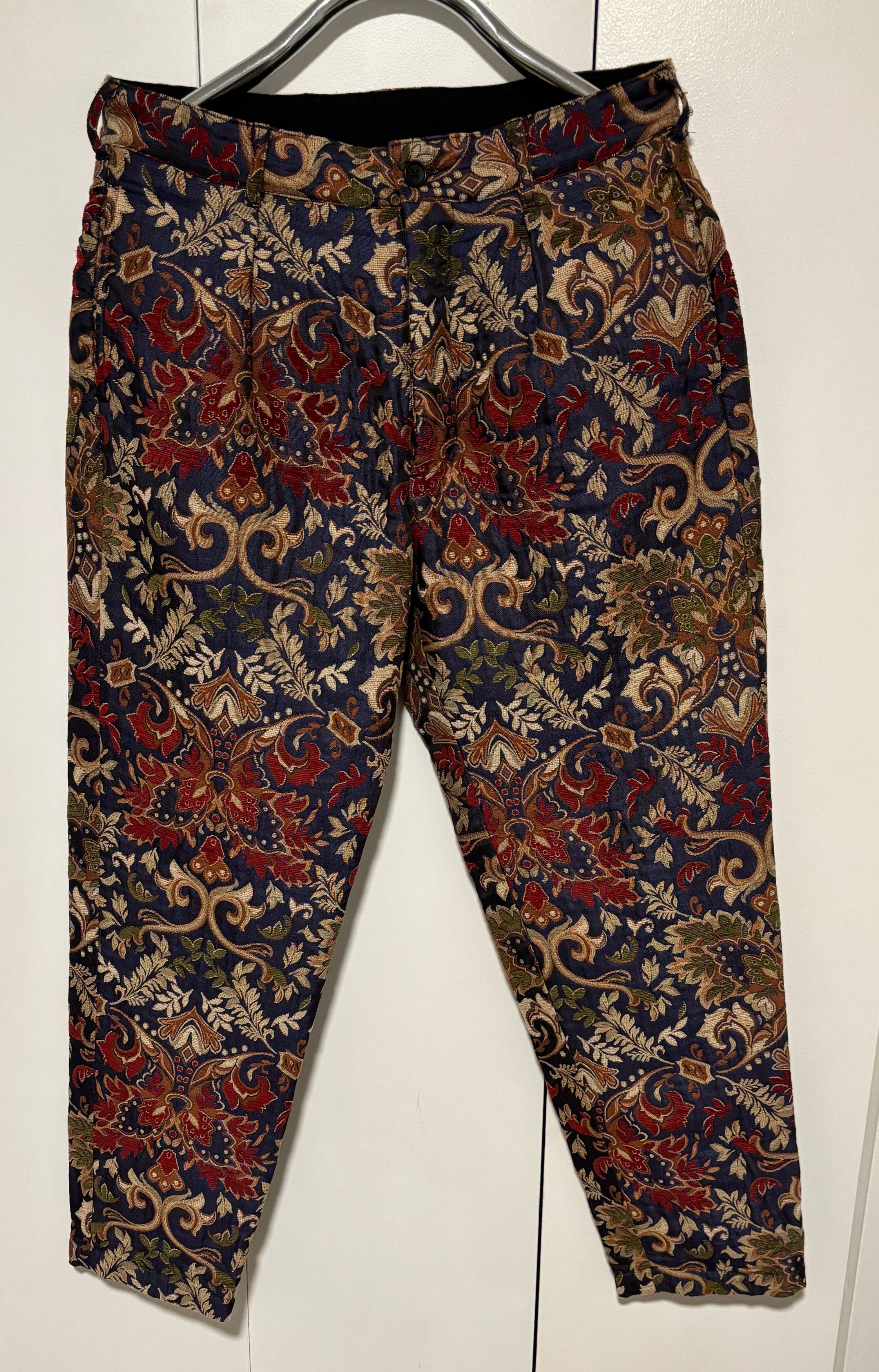 パンツ engineered garments jog pants Engineered Garments JOG PANT BLACK/RED ACRYLIC WOOL FLORAL KNIT