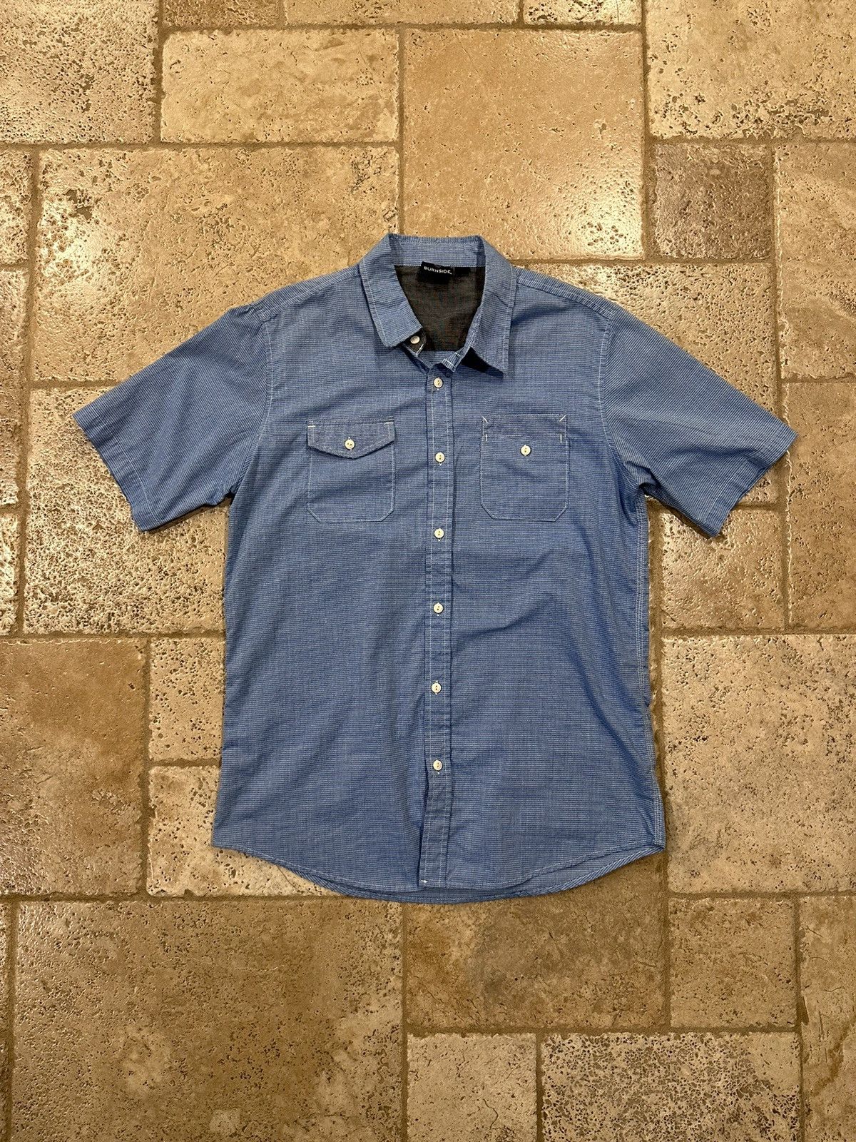 Burnside × Vintage Vintage Burnside Blue White Stripe Button Up Shirt Size US L / EU 52-54 / 3 - 3 Thumbnail