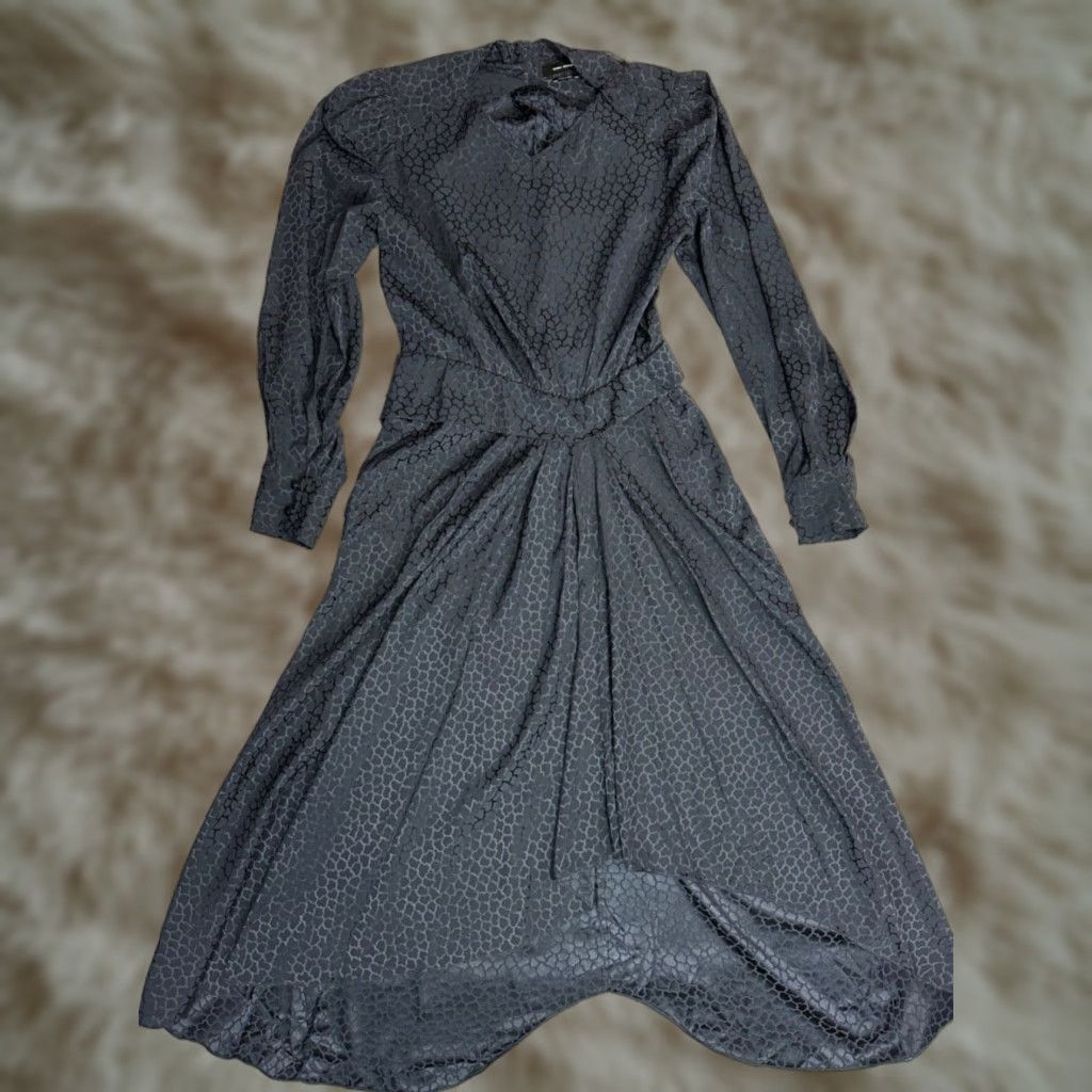 Isabel Marant Isabel Marant Romina Stretch Silk Dress Jacquard Black Size 38 Long Sleeve A-Line Women Dress Size XS / US 0-2 / IT 36-38 - 1 Thumbnail