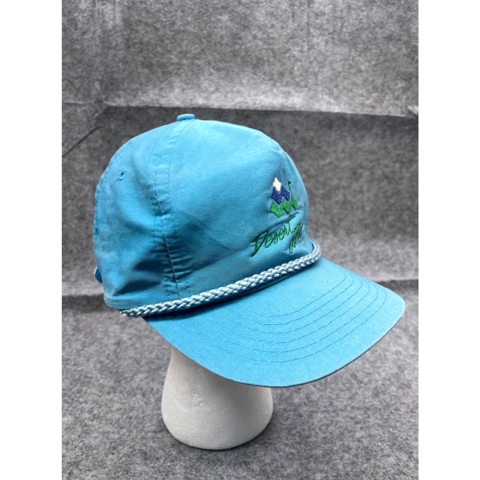 Vintage VINTAGE Desert Lakes Hat Cap Strap Back Adult Small Blue Cotton Golfer Rope 90s Size ONE SIZE - 7 Thumbnail