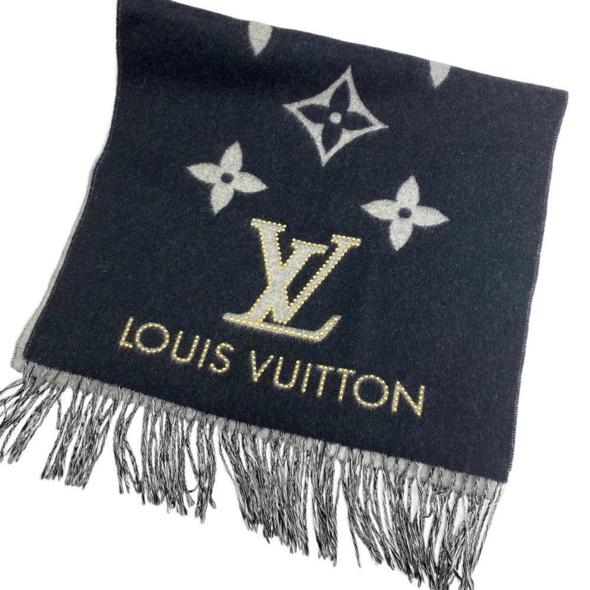 image of Louis Vuitton Lp1129 Echarpe Scarf Reykjavik Studded Black Women's Z0006289