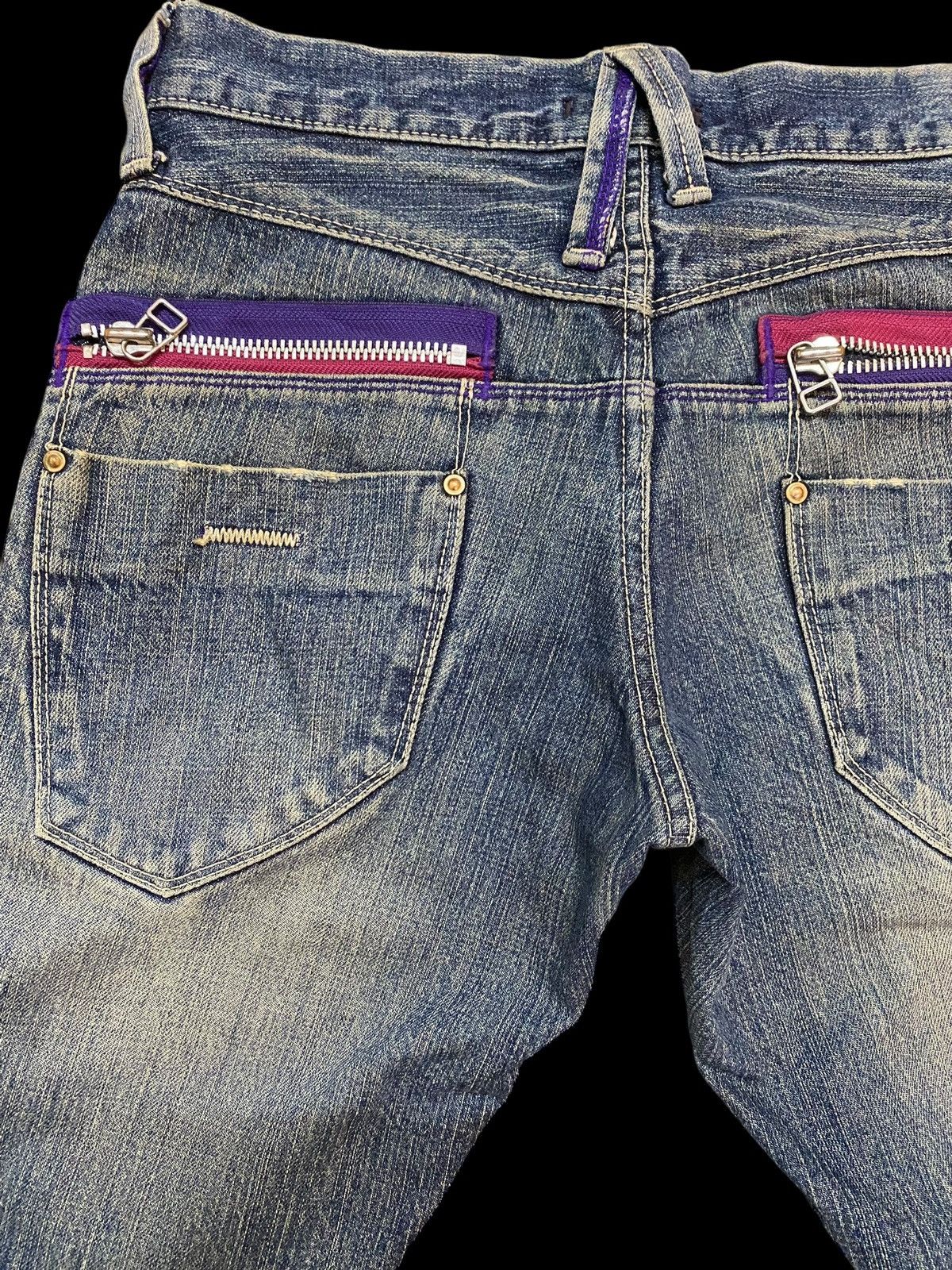 If Six Was Nine Blue Way Made in Nippon Mud Wash Distressed Flare Jeans Size US 30 / EU 46 - 11 Thumbnail