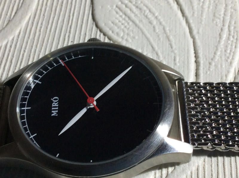 Designer Miro black dial mesh silver stainless steel watch Size ONE SIZE - 7 Thumbnail