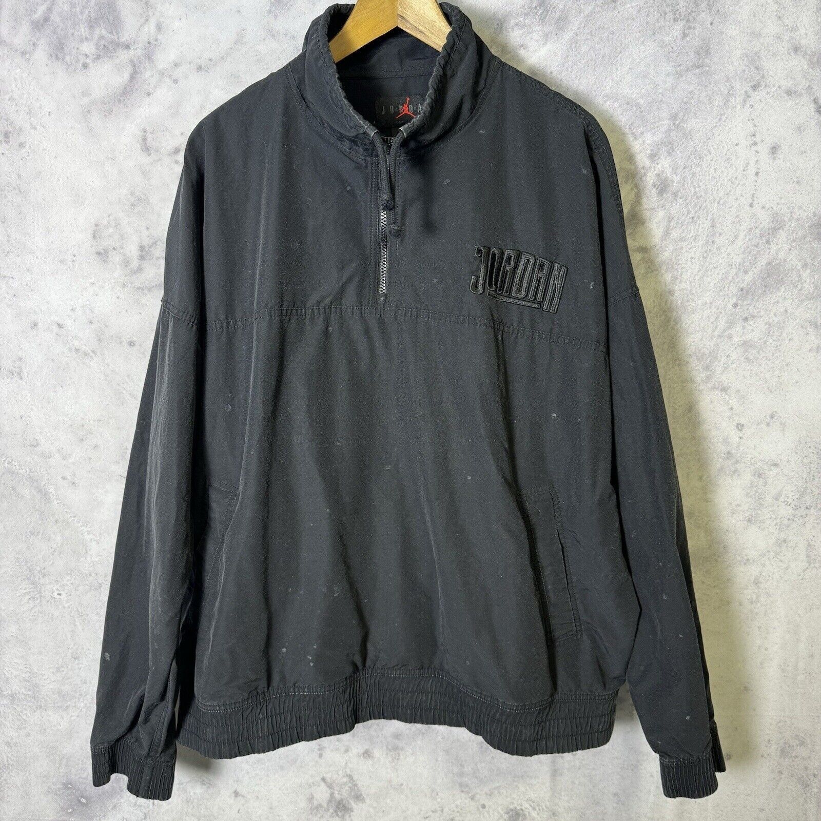 Jordan Brand Vintage Air Jordan Nike Jacket Mens XL Black 1/4 Zip Basketb Size US XL / EU 56 / 4 - 1 Thumbnail