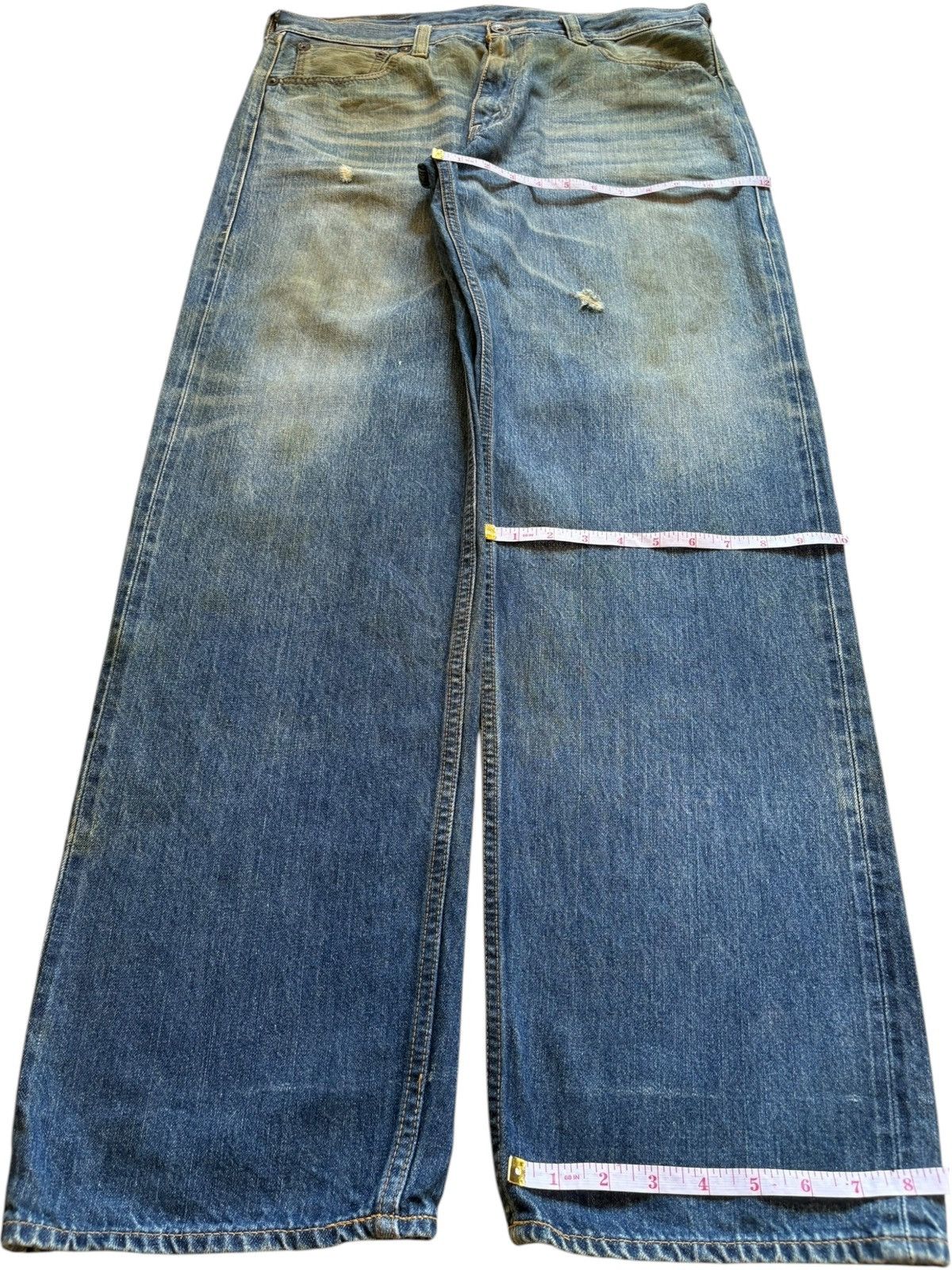 Levi's Vintage 90s Levis 503 Selvedge Rusty Mud Wash Loose Jeans Size US 36 / EU 52 - 13 Thumbnail