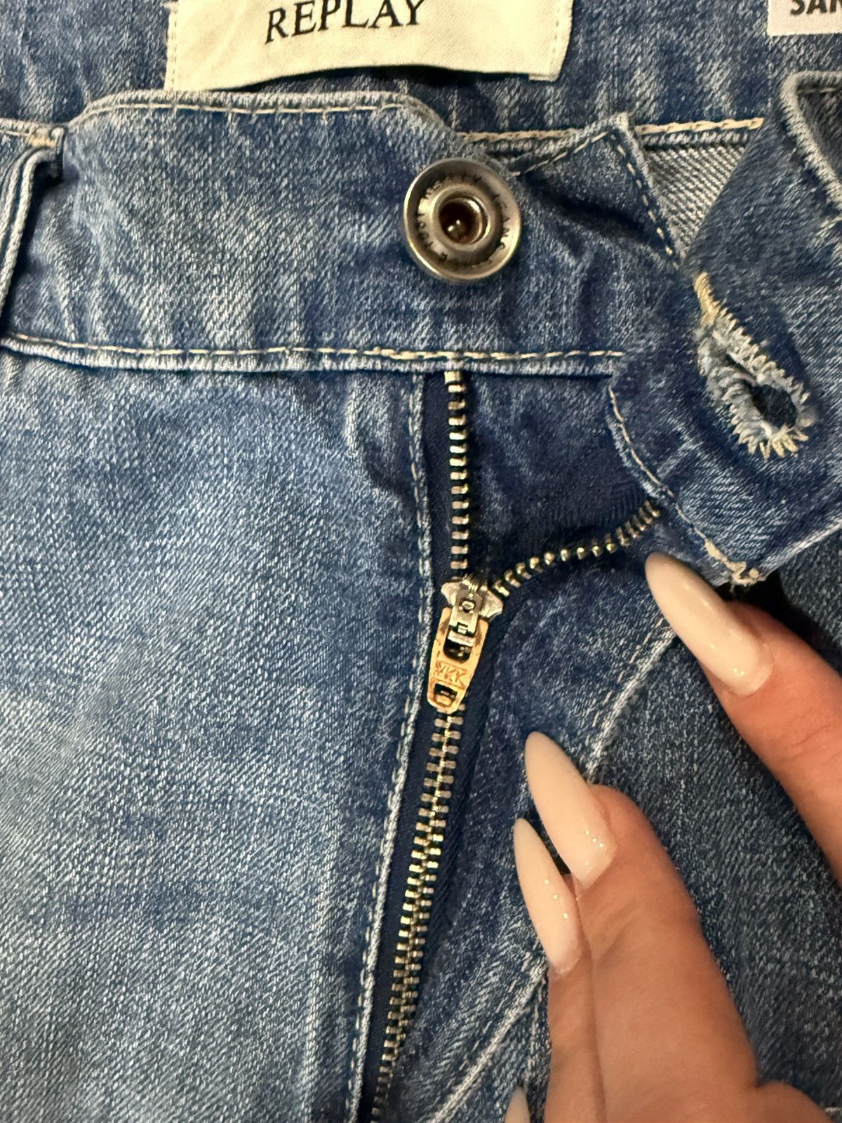 Replay Replay Sandot Relaxed Tapered Distressed Blue Jeans W33 L30 Size US 33 - 4 Thumbnail