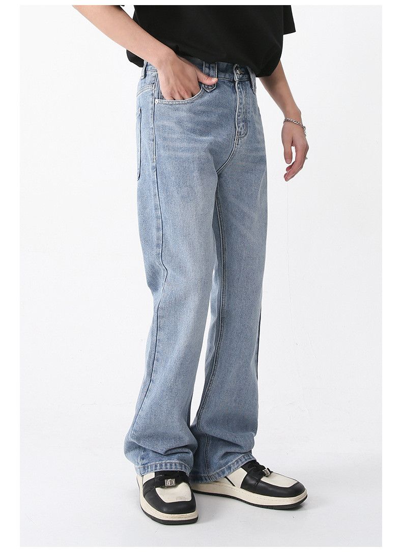 Japanese Brand Men's fashion elastic waist light blue bootcut jeans y2k Size US 32 / EU 48 - 4 Thumbnail