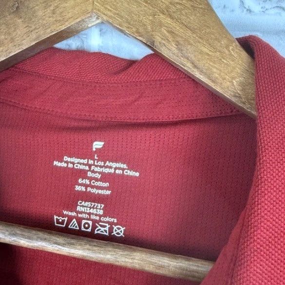 Fabletics FABLETICS Mens Red Long Sleeve Button-Up Shirt Size LARGE Size US L / EU 52-54 / 3 - 3 Thumbnail