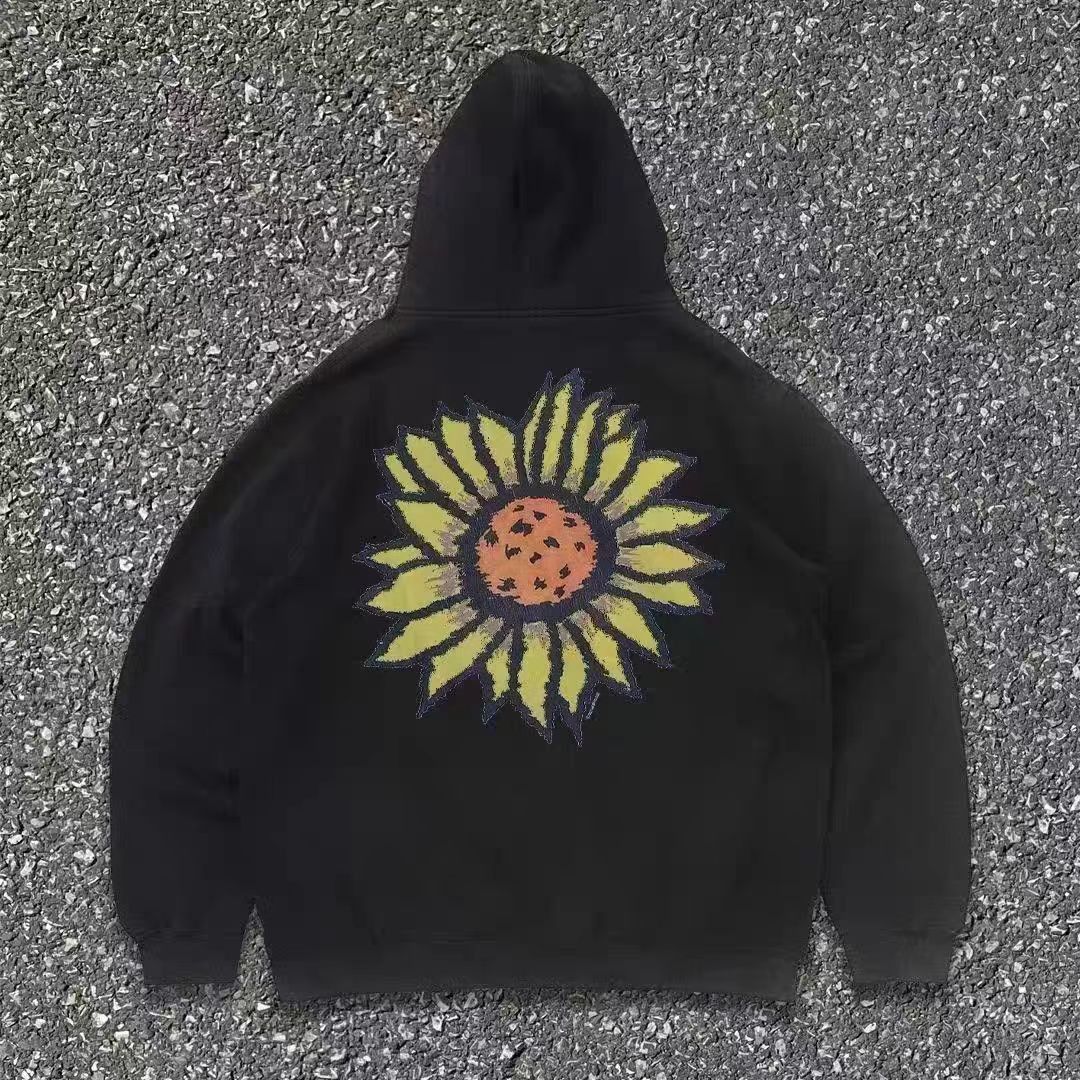 Vintage Black vintage sunflower print cotton hoodie y2k Size US M / EU 48-50 / 2 - 1 Thumbnail
