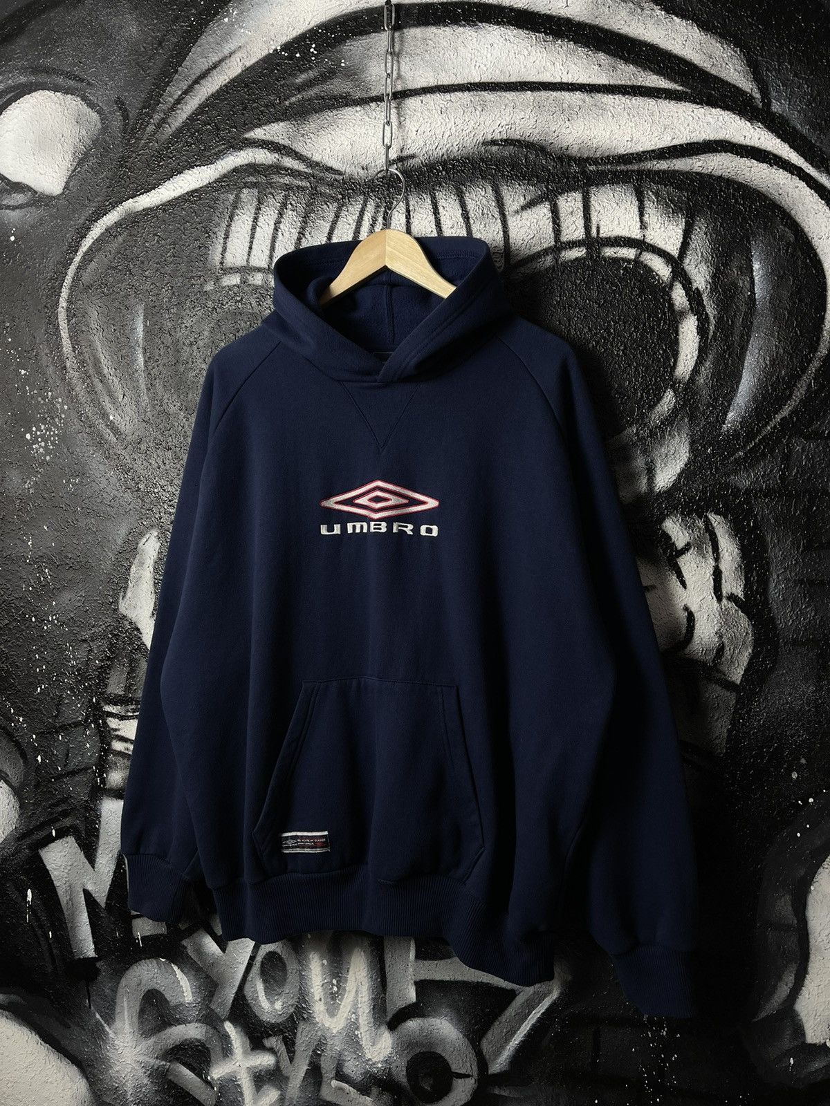 00's y2k archive UMBRO Pullover アンブ Rare Umbro 90s short-length hoodie y2k archive street style