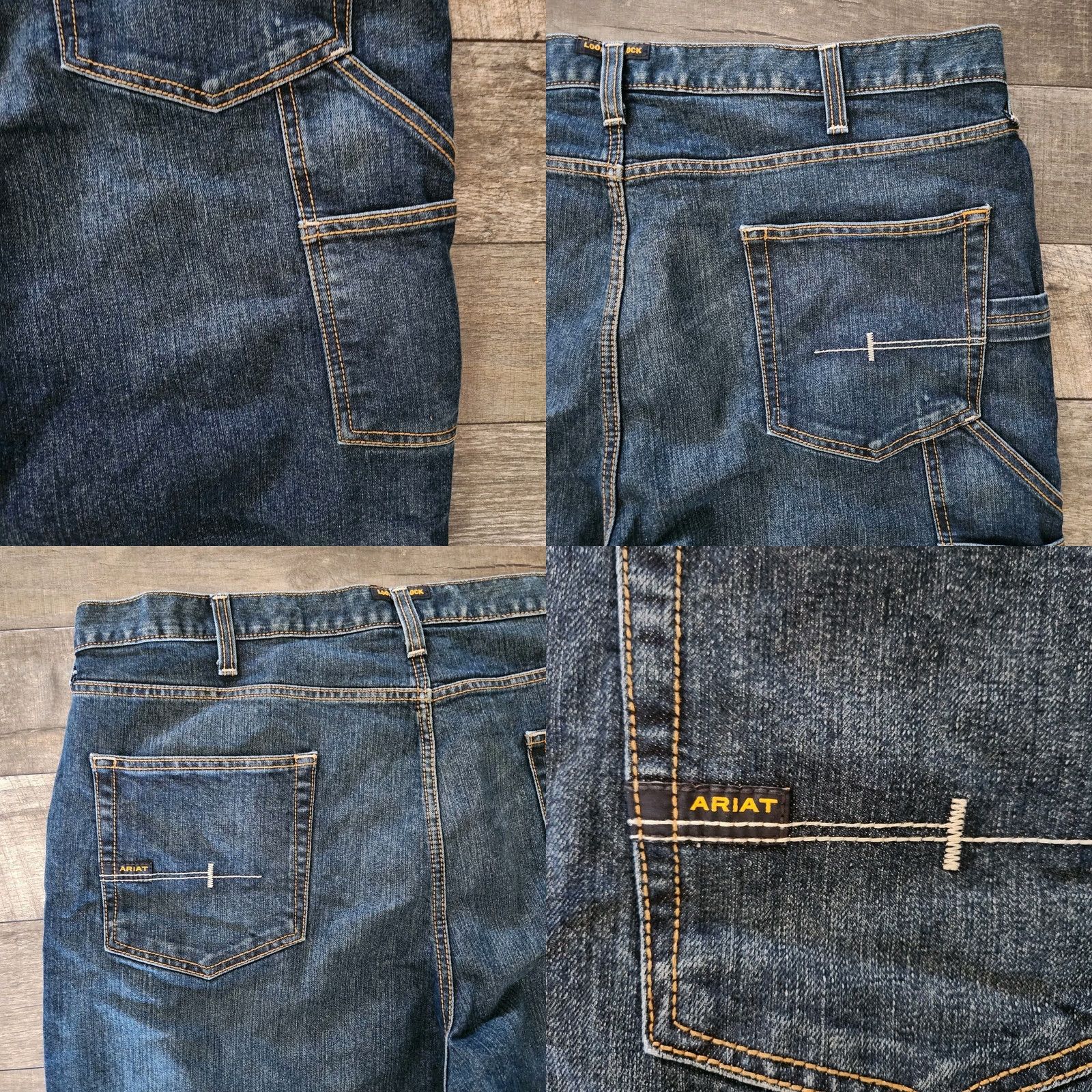Ariat Ariat Men's M4 Relaxed Boot Jeans 44x30 Blue Denim Work Carpenter Pocket Denim Jeans Size US 44 / EU 60 - 8 Thumbnail